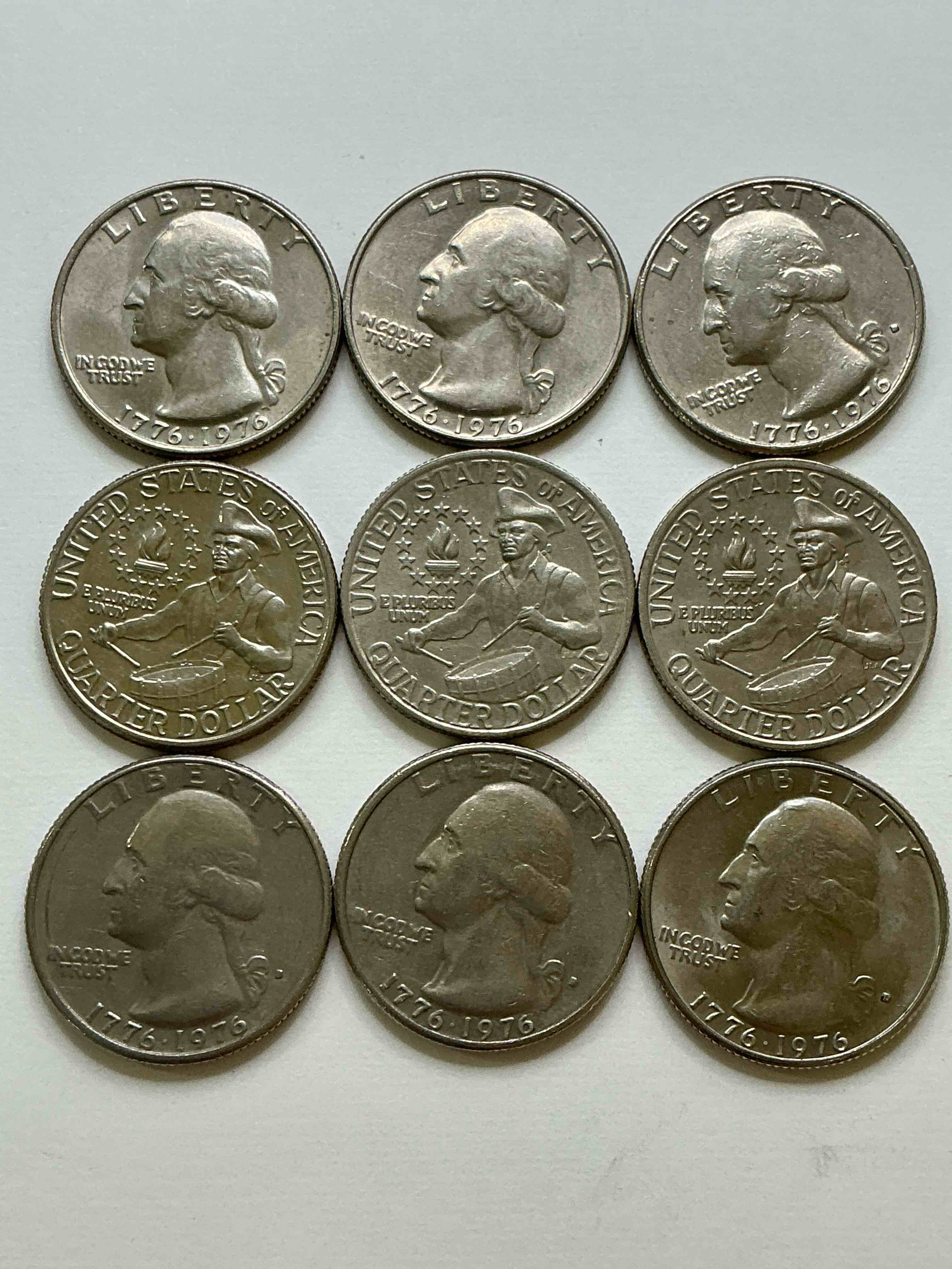 Condition photo showing Good Condition for 1976 Bicentennial Bliss! Quarters! In 1976 The U.S. Mint Produced Coins Celebrating The 200 Year Anniversary Of America. Up For Auction Are Awesome Examples Of Bicentennial Quarters Produced For This... The Infamous 200 Year Anniversary Edition! Highly Desirable For Collectors! Own Pieces Of History & Get Ready For America's 250 Year Anniversary Coming Soon!