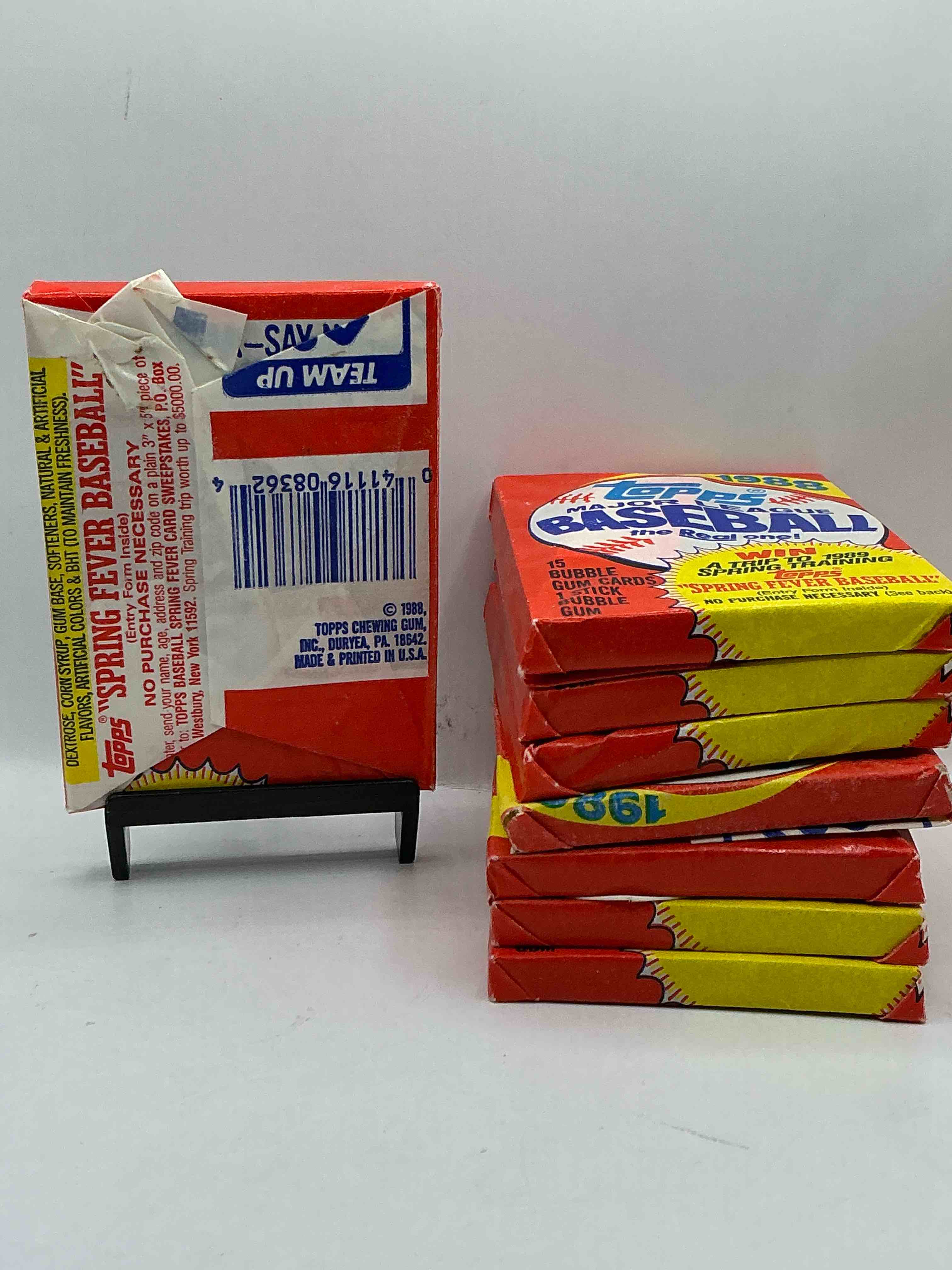 Condition photo showing New/Like New for 80's Baseball Fan's Rejoice! 1988 Topps Baseball Unopened Wax Packs Full Of Collectible Trading Cards! Search For Valuable Don Mattingly "World Of Baseball" & Nolan Ryan Cards Worth Hundreds In Perfect Condition!