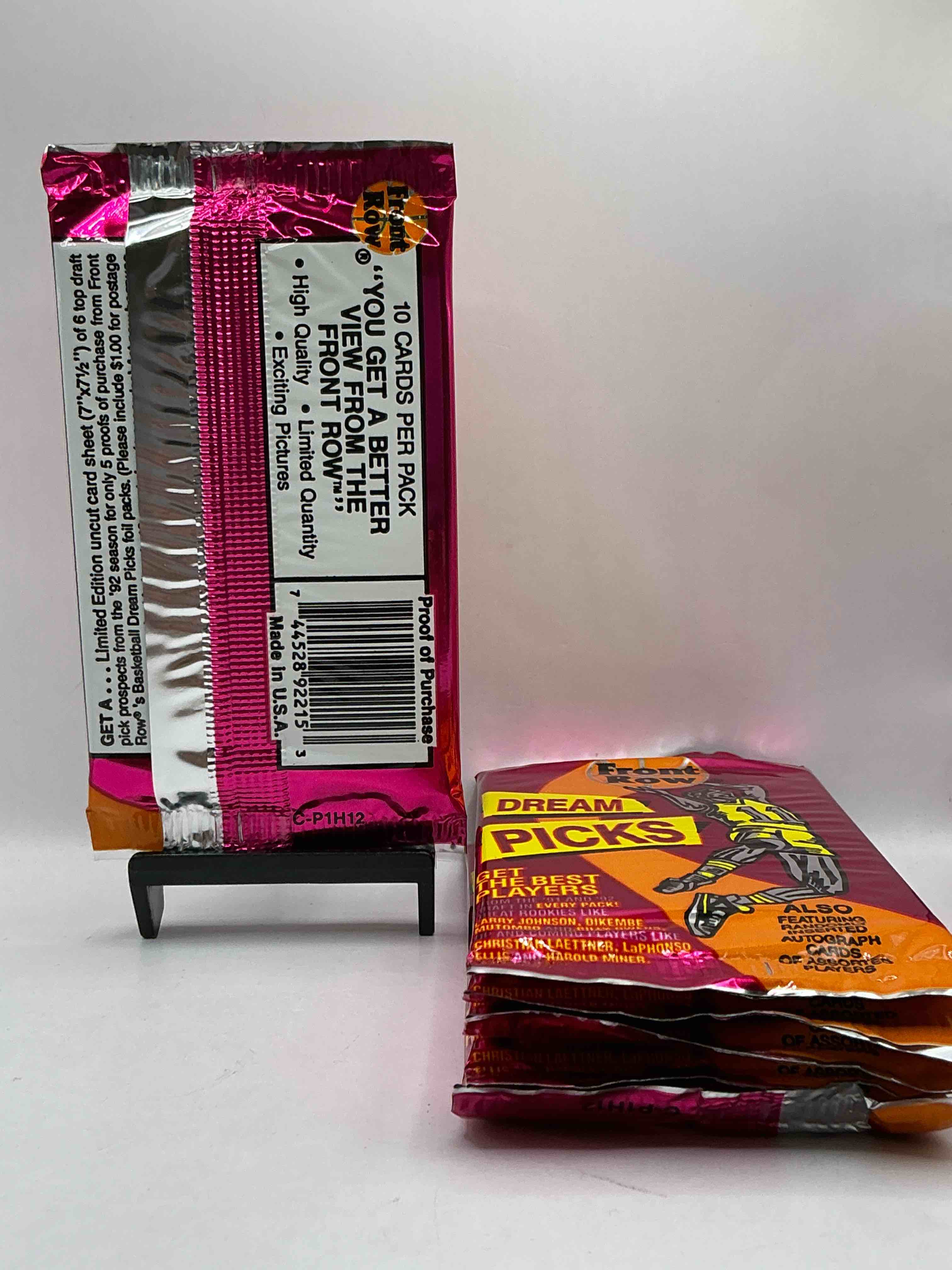 Condition photo showing New/Like New for 1991 Throwback Rarity! Here's Something You've Probably NEVER Seen! 1991 Front Row College Basketball / NBA Unopened Sealed Packs, Direct From Sealed Original Retail Case! Includes Randomly Inserted Rare Autograph Cards! Front Row Was The “Original" College Jersey Card Packs Back In The Day & Has Long Been Defunct. These Cards Are Becoming Serious Collector Items Due To Their Scarcity. These Things Are Serious Rare! Own Some Great Sports Card History & Something You'll Rarely See Again!