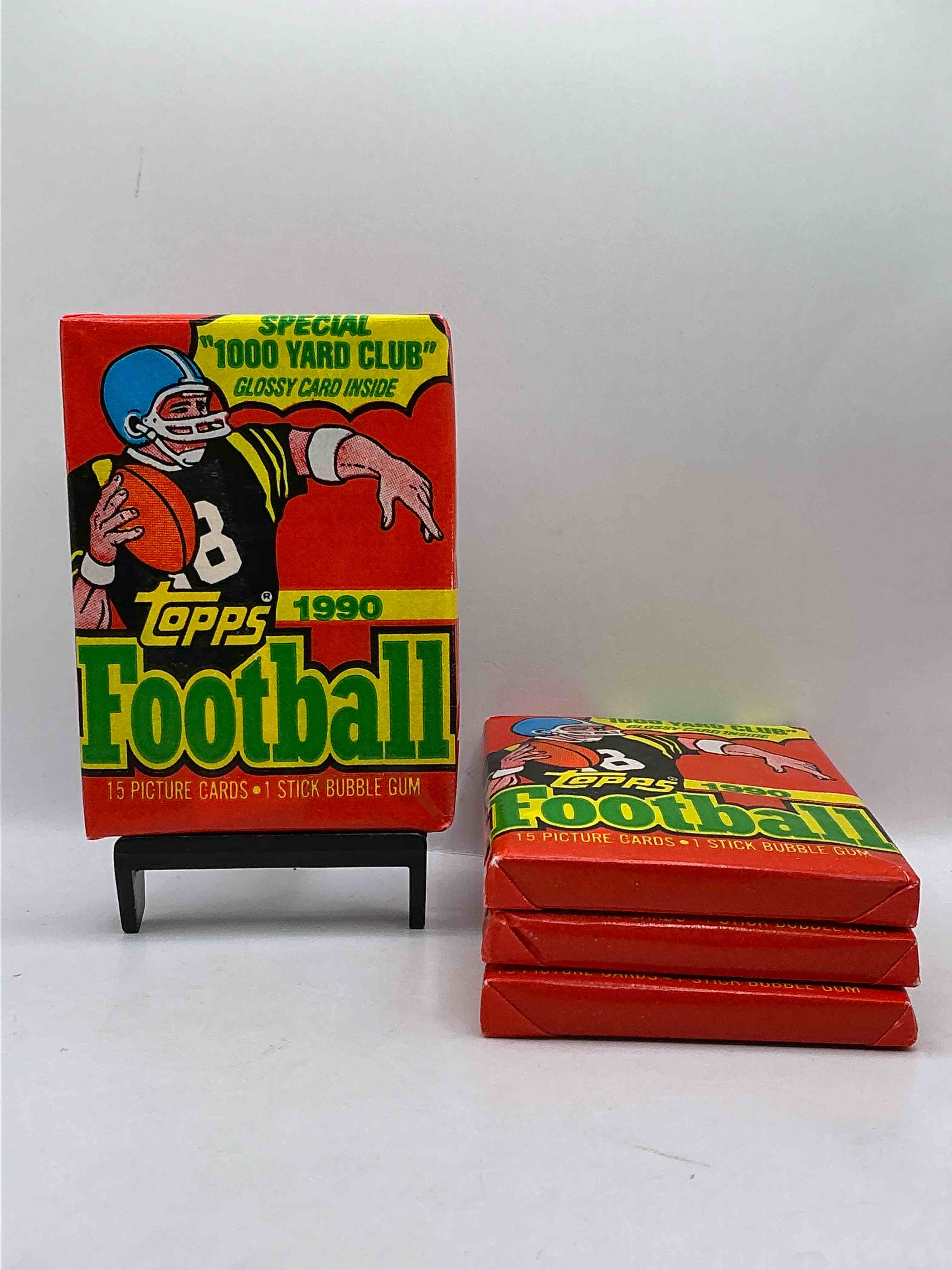 The Last Year Of Football Wax! Joe Montana, Emmitt Smith & Barry Sanders!? 1990 Topps Football Unopened Sports Card Wax Pack, Direct From Original Retail Box! Getting Hard To Find! Search For Early Barry Sanders & Jerry Rice & So Much More!
