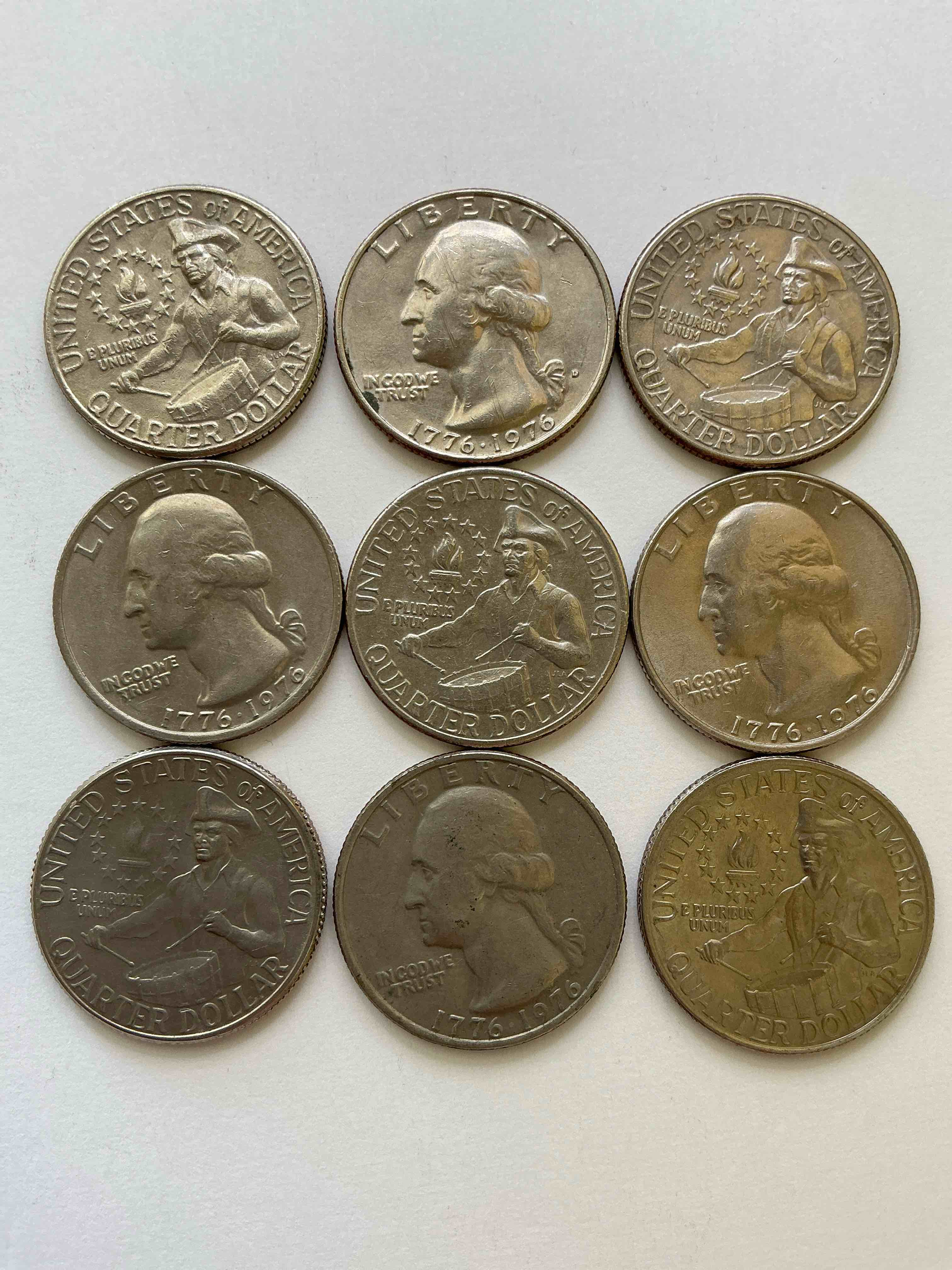 Condition photo showing Good Condition for 1976 Bicentennial Bliss! Quarters! In 1976 The U.S. Mint Produced Coins Celebrating The 200 Year Anniversary Of America. Up For Auction Are Awesome Examples Of Bicentennial Quarters Produced For This... The Infamous 200 Year Anniversary Edition! Highly Desirable For Collectors! Own Pieces Of History & Get Ready For America's 250 Year Anniversary Coming Soon!