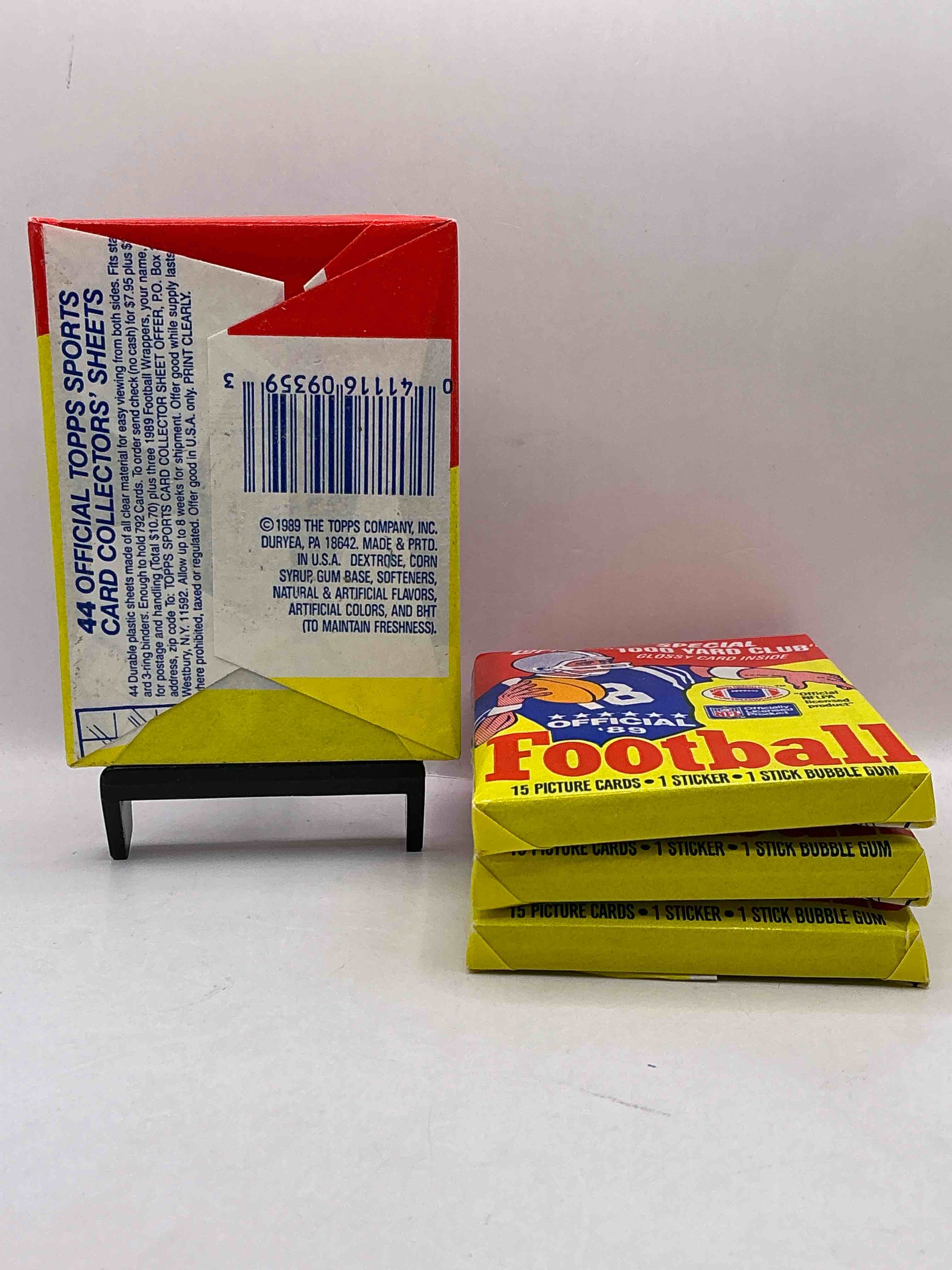 Condition photo showing New/Like New for 1989 Topps Football Unopened Sports Card Wax Packs! Straight From Original Box!Search For Deion Sanders Rookie Cards! Along With Valuable Jerry Rice, Bo Jackson & Other 80's Stars!