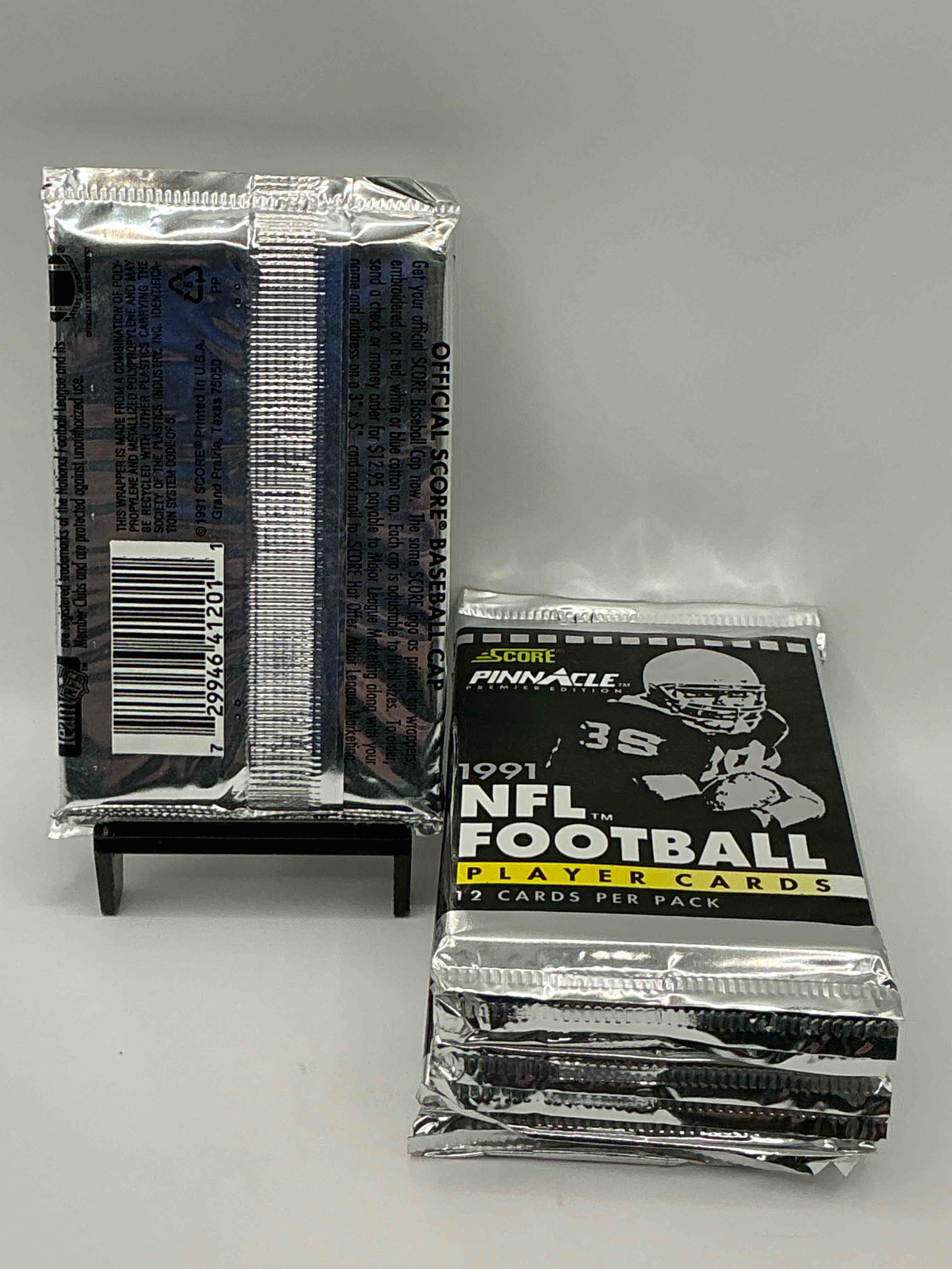 Condition photo showing New/Like New for 1991 Pinnacle Premier Edition Score Unopened Sports Card Packs Direct From Original Box! Search For Valuable Emmitt Smith Cards & Other Stars!