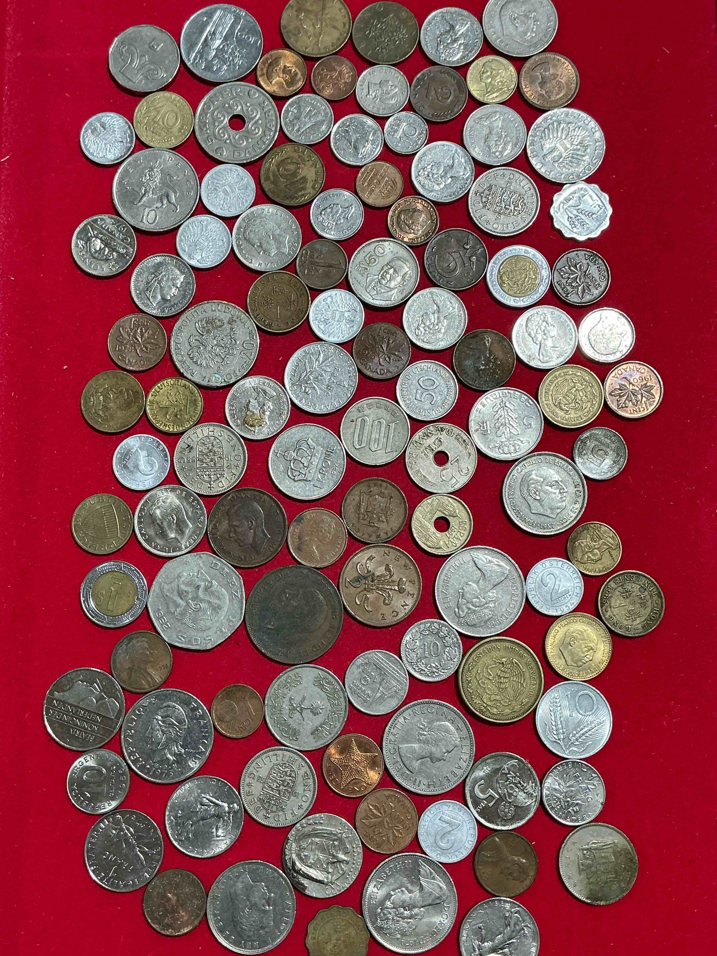 Condition photo showing Good Condition for World Coins, Antique & Vintage! Each Lot Is Unique! Many Different Years, Countries, Sizes & Exotic Places. This Cool Collection Of Antique Coins From Around The World Is Loads Of Fun! Have Fun Identifying Each Coin & Country As A Great Educational Tool! A Great Investment Too!