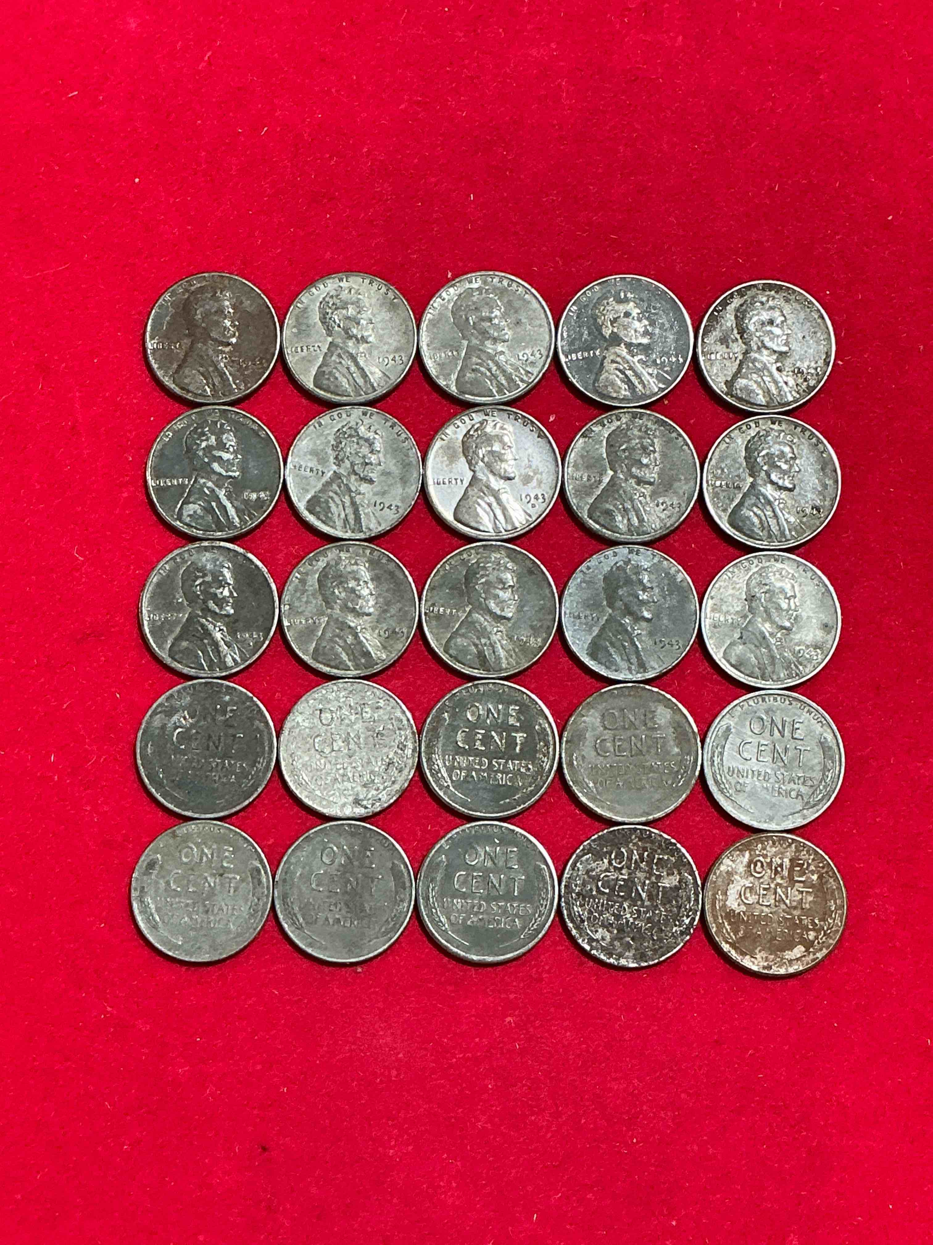 Condition photo showing Good Condition for 1943 World War Il History! Did You Know That In 1943 Copper Was So Valuable For Making Ammunition That The U.S. Treasury Made Pennies Out Of Steel?! 1943 STEEL Pennies Have Become Valuable, Rare Collector Items! Up For Auction Are Rare WWII Steel Pennies Appearing Circulated. Own Pieces Of World War II History That Are An Awesome Investment!