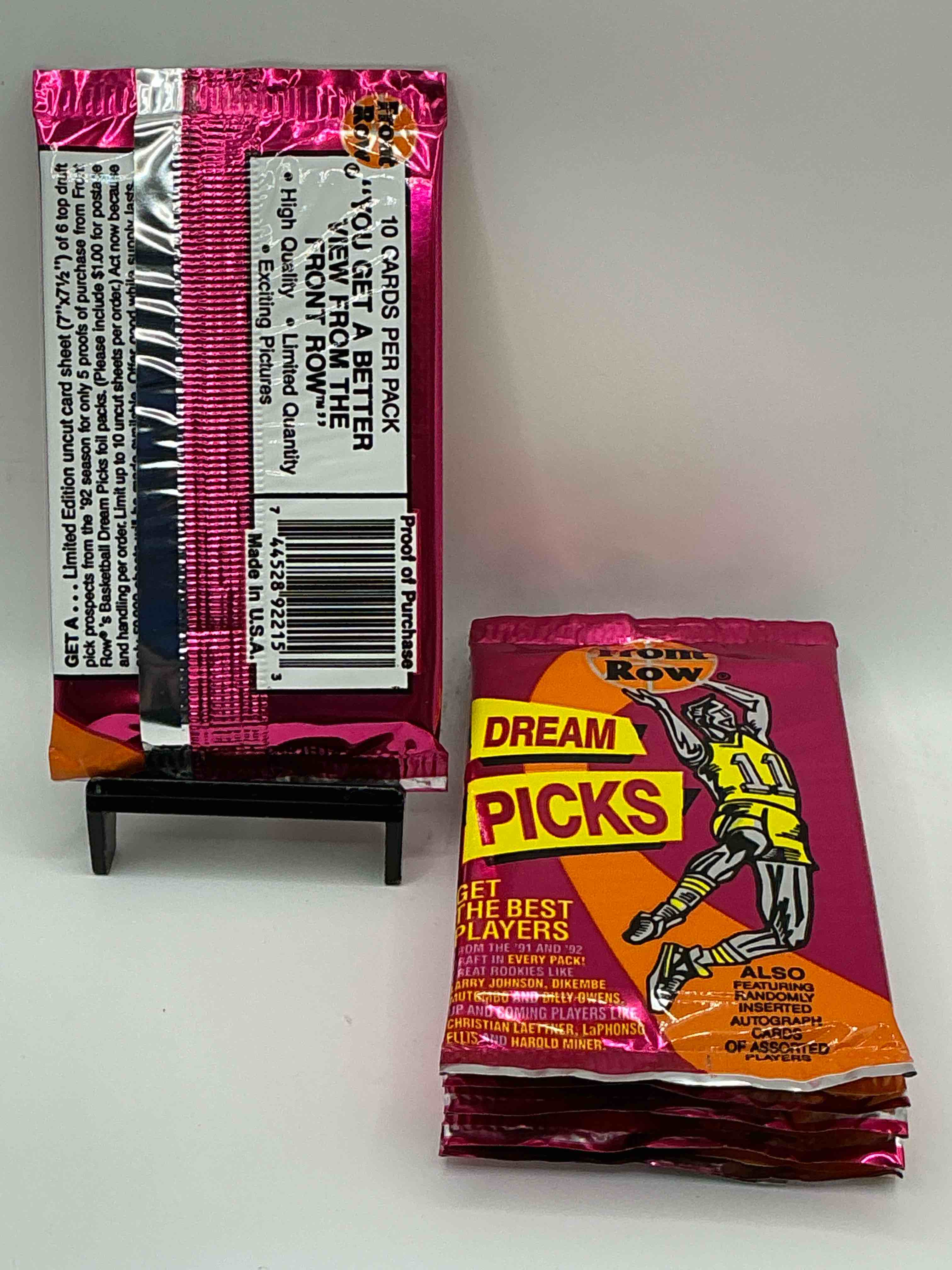 Condition photo showing New/Like New for 1991 Throwback Rarity! Here's Something You've Probably NEVER Seen! 1991 Front Row College Basketball / NBA Unopened Sealed Packs, Direct From Sealed Original Retail Case! Includes Randomly Inserted Rare Autograph Cards! Front Row Was The “Original" College Jersey Card Packs Back In The Day & Has Long Been Defunct. These Cards Are Becoming Serious Collector Items Due To Their Scarcity. These Things Are Serious Rare! Own Some Great Sports Card History & Something You'll Rarely See Again!