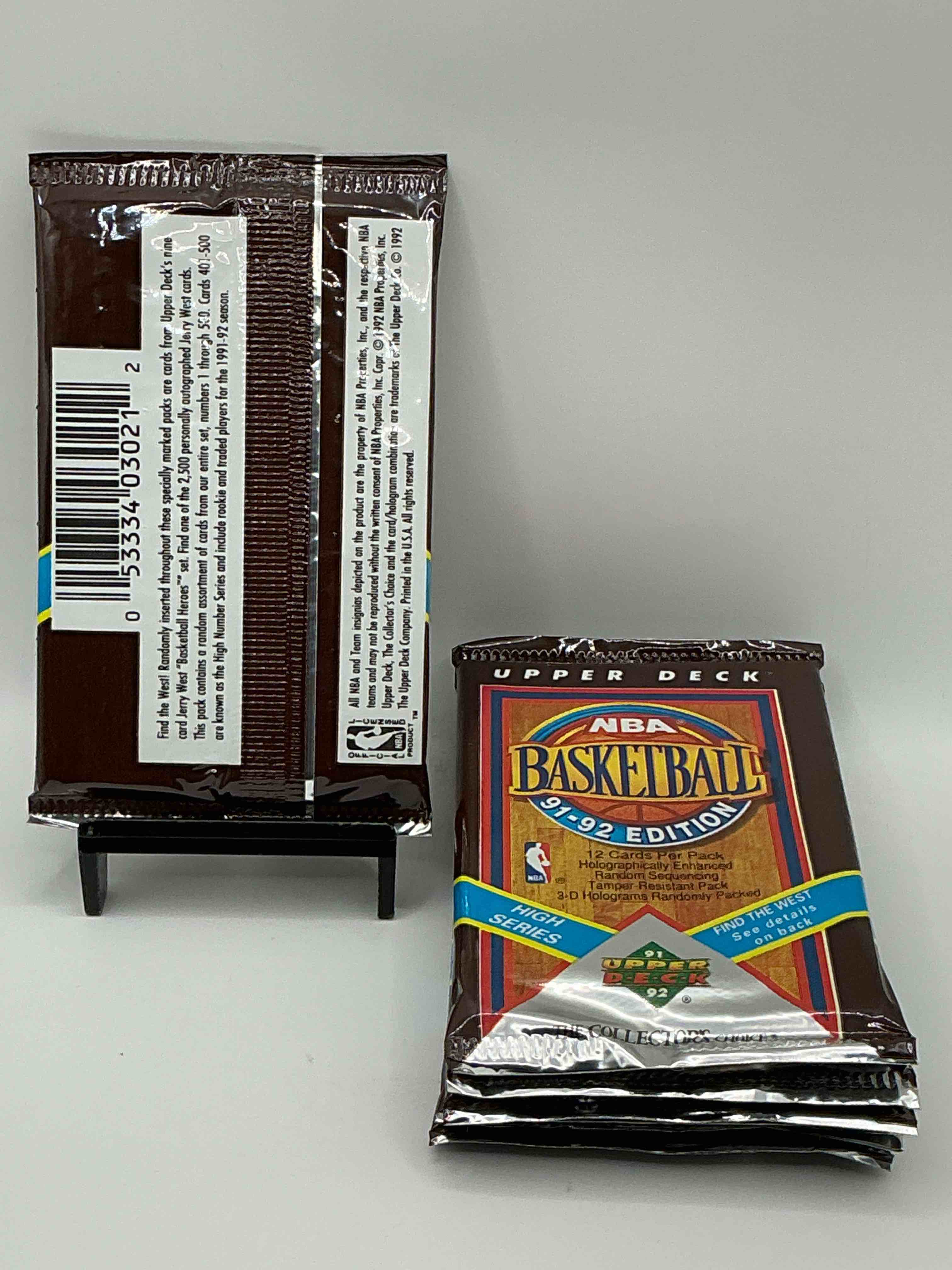 Condition photo showing New/Like New for Wow, Find The West! 1991/92 HIGH SERIES Upper Deck NBA Basketball Sealed Pack, Direct From Original Sealed Retail Case! Potential To Find A Jerry West Signature Card Only In This High Series... Super Rare! Also Search For Valuable Michael Jordans & Too Many Great Cards To List! An Awesome Investment In Sports Card Memorabilia! You May Never See These Again, Super Rare!