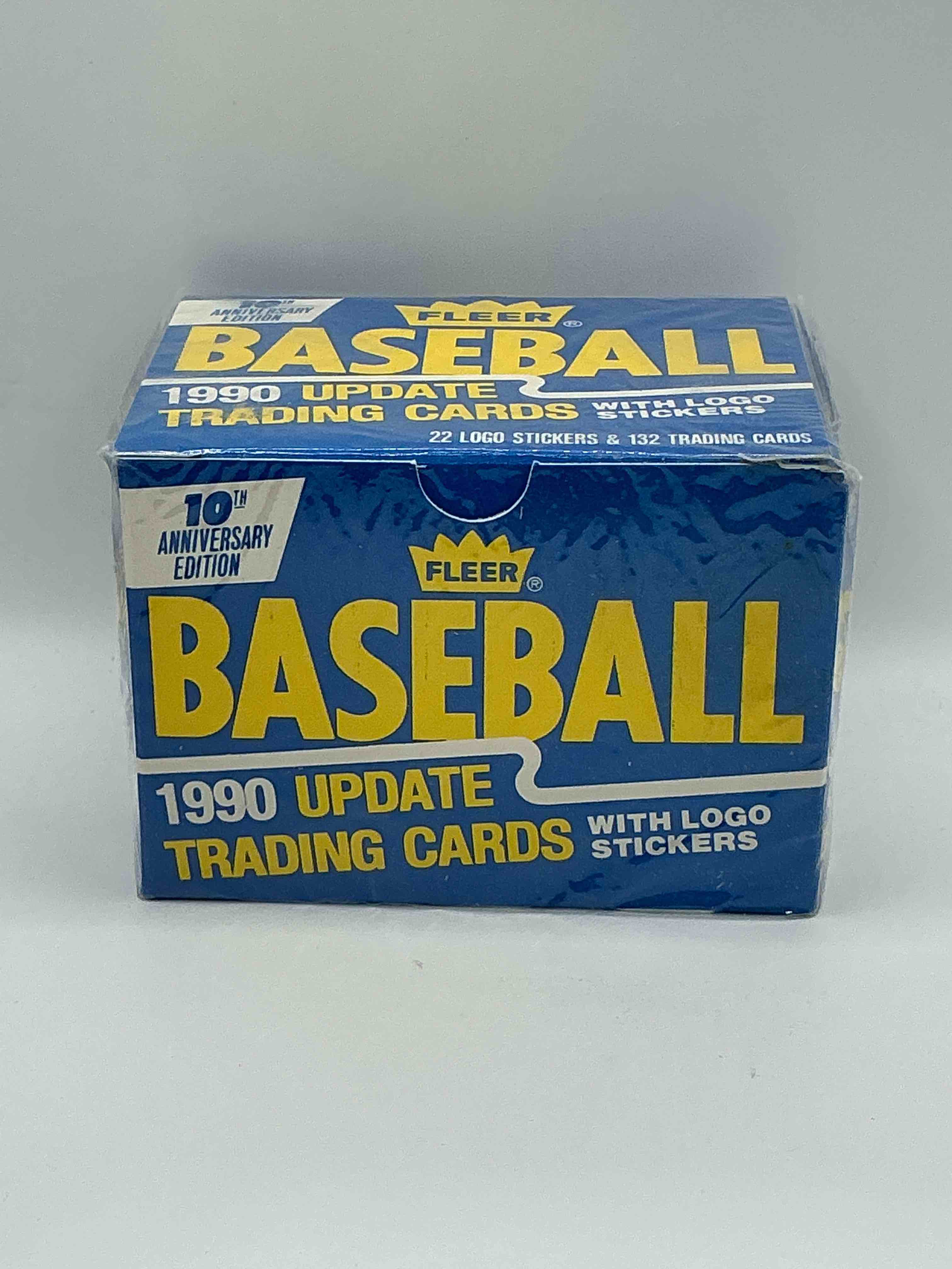 1990 Update Trading Cards! 132 Cards! Fleer Baseball Unopened Sports Card Original Box! Search For Valuable Collectible Ken Griffey Jr Cards! Logo & Sticker Cards Included! 10th Anniversary Edition! 
