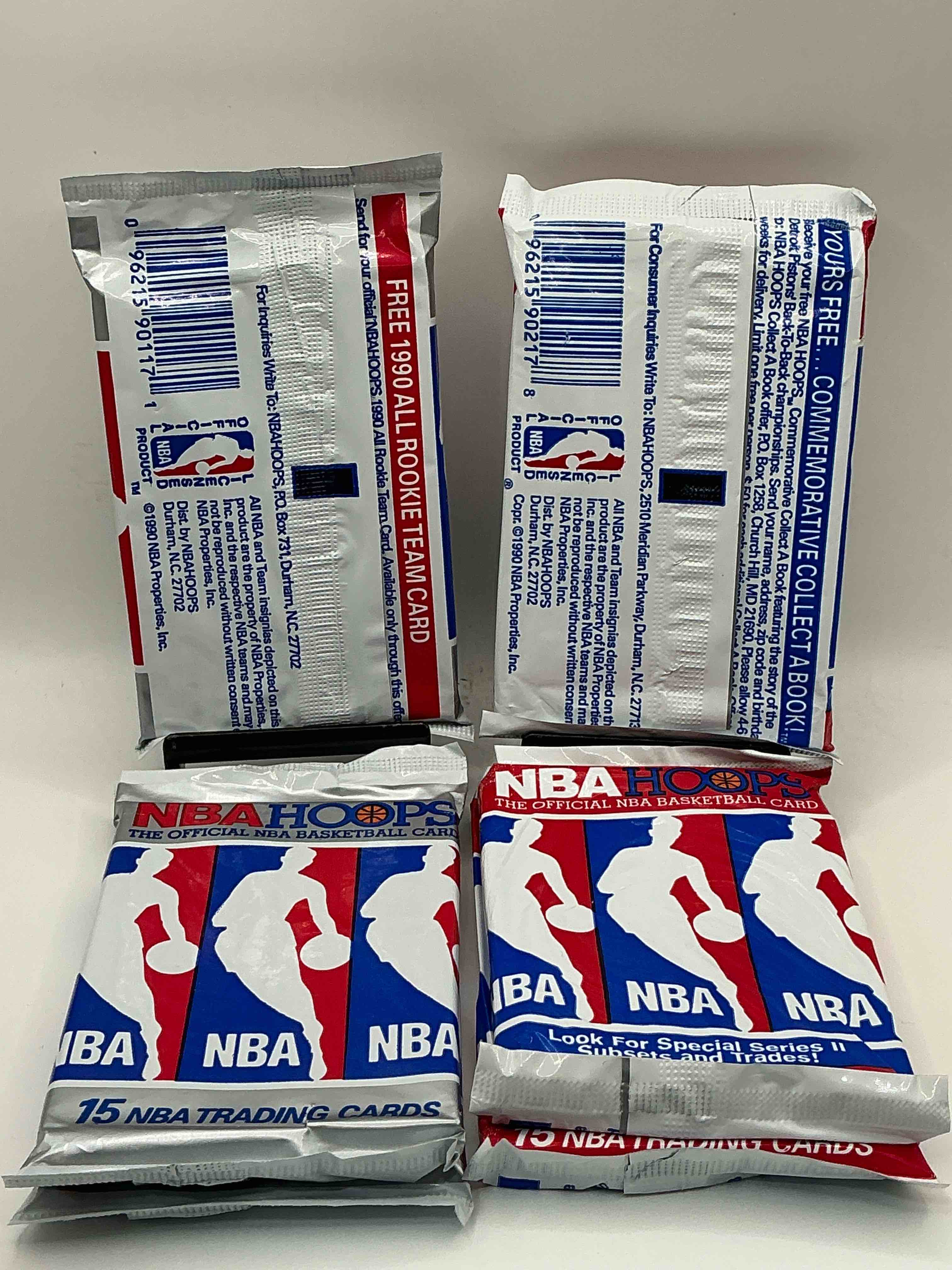 Condition photo showing New/Like New for Michael Jordan!? 1990 NBA Hoops Unopened Sealed Trading Collectible Sports Card Packs Series I & II, Direct From Original Sealed Retail Case! Search For Early Michael Jordan #65 (PSA 10 Value $550), Jordan All Star Card, & Too Many Other Nice Cards To List!
