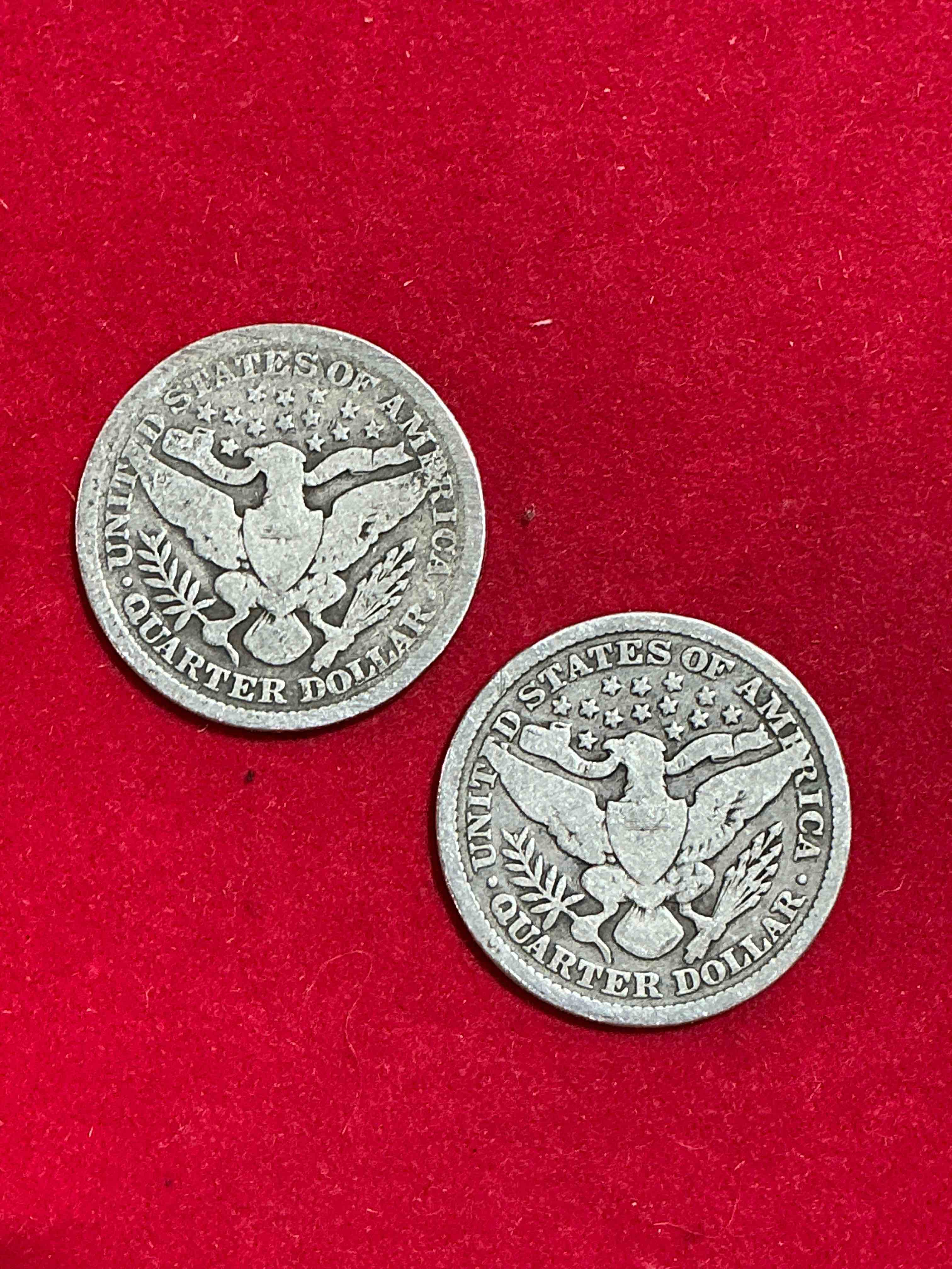 Condition photo showing Good Condition for World War I Era American Silver! Barber Quarters From The World War I Era! These Quarters Are 90% Fine US Silver & Super Rare, Even More Rare With WWI Era Dates! Beautiful & Circulated! Perfect Addition To Any Collection! 