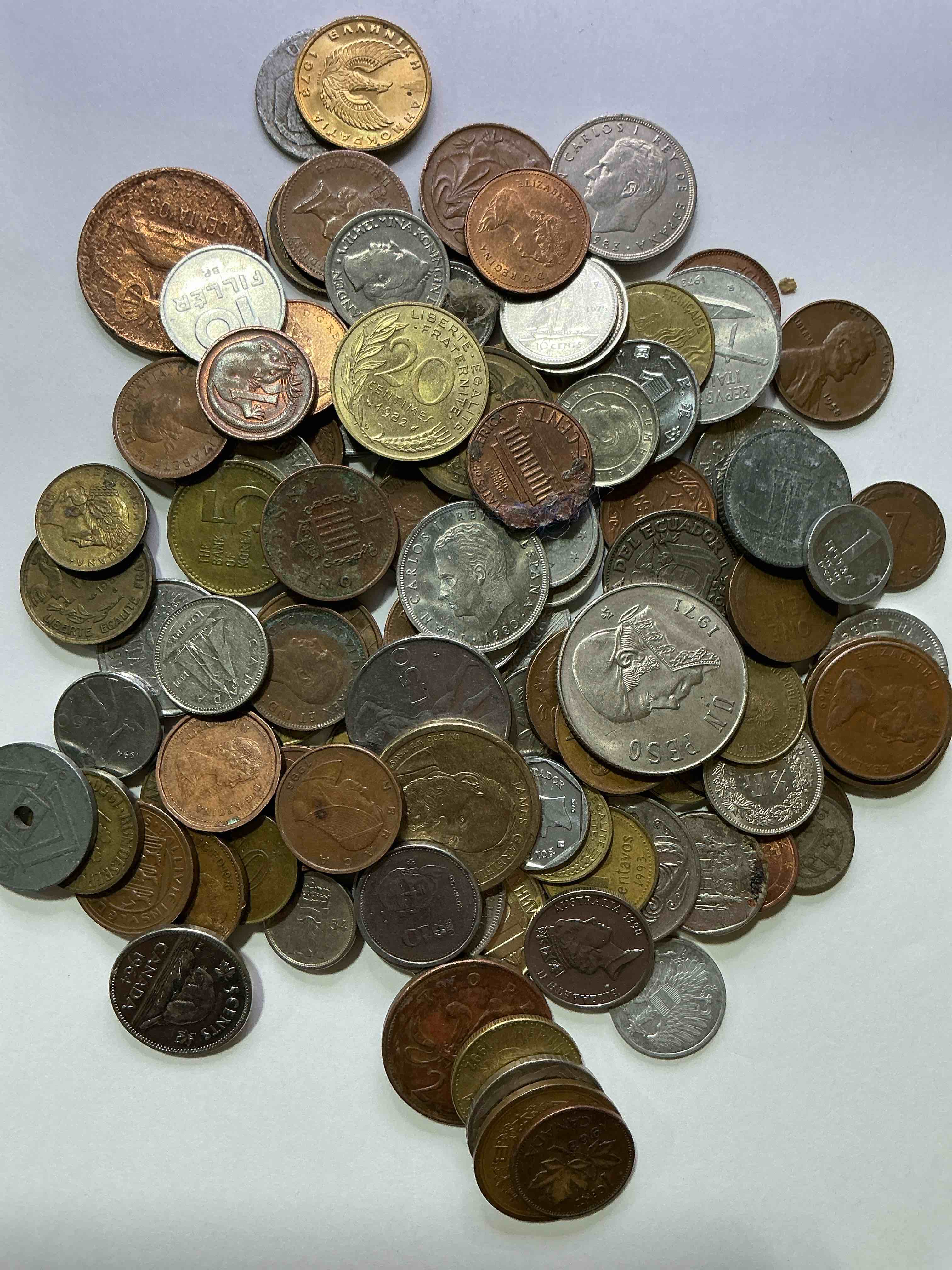 Condition photo showing Good Condition for World Coins, Antique & Vintage! Each Lot Is Unique! Many Different Years, Countries, Sizes & Exotic Places. This Cool Collection Of Antique Coins From Around The World Is Loads Of Fun! Have Fun Identifying Each Coin & Country As A Great Educational Tool! A Great Investment Too!