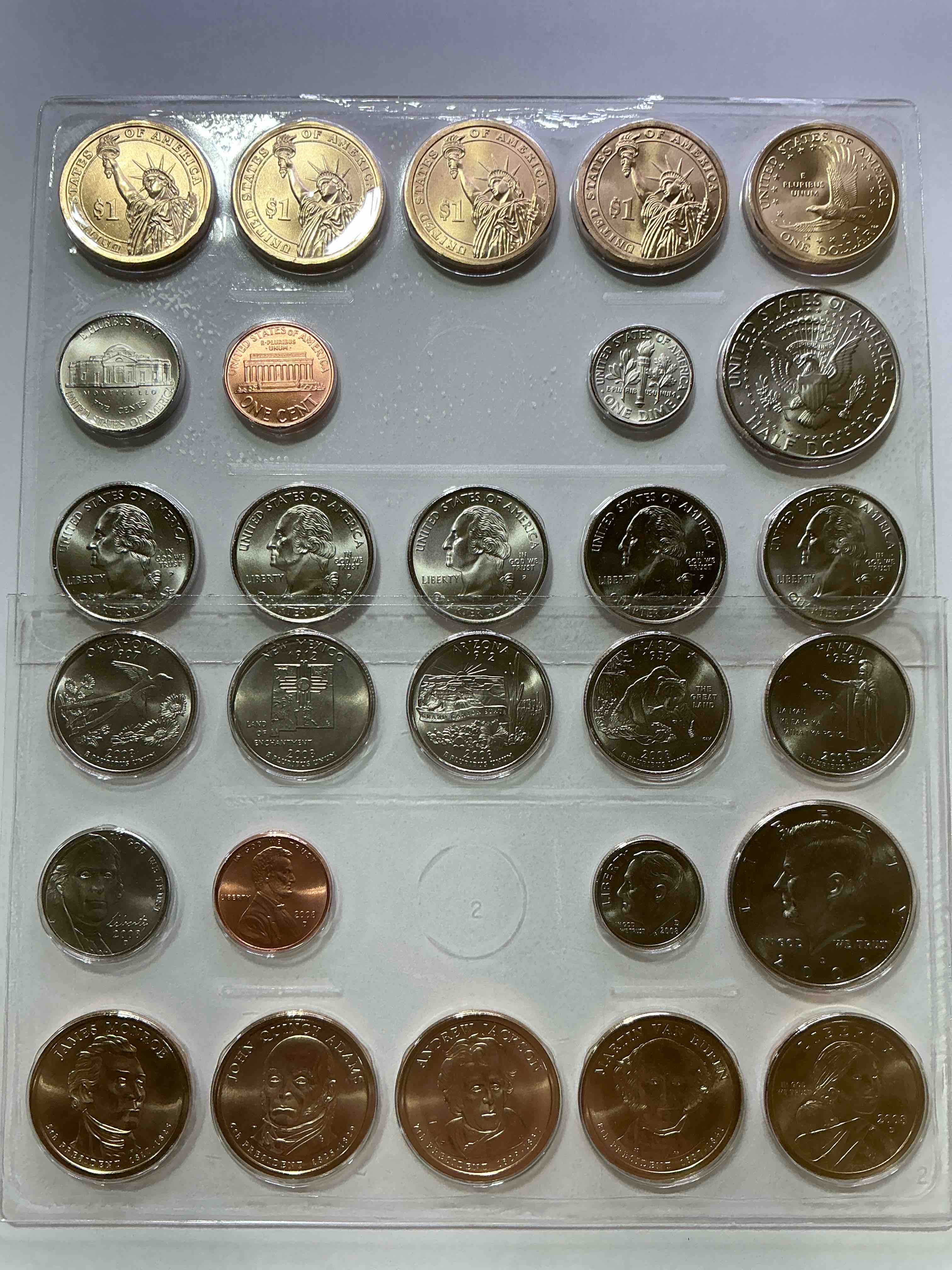 2008 Mint Coins! Uncirculated 28 Coins, Including Sacagawea Dollar Coins, Half Dollars, State Quarters, Dimes, Nickels & Pennies! Insane Mint Coins!
