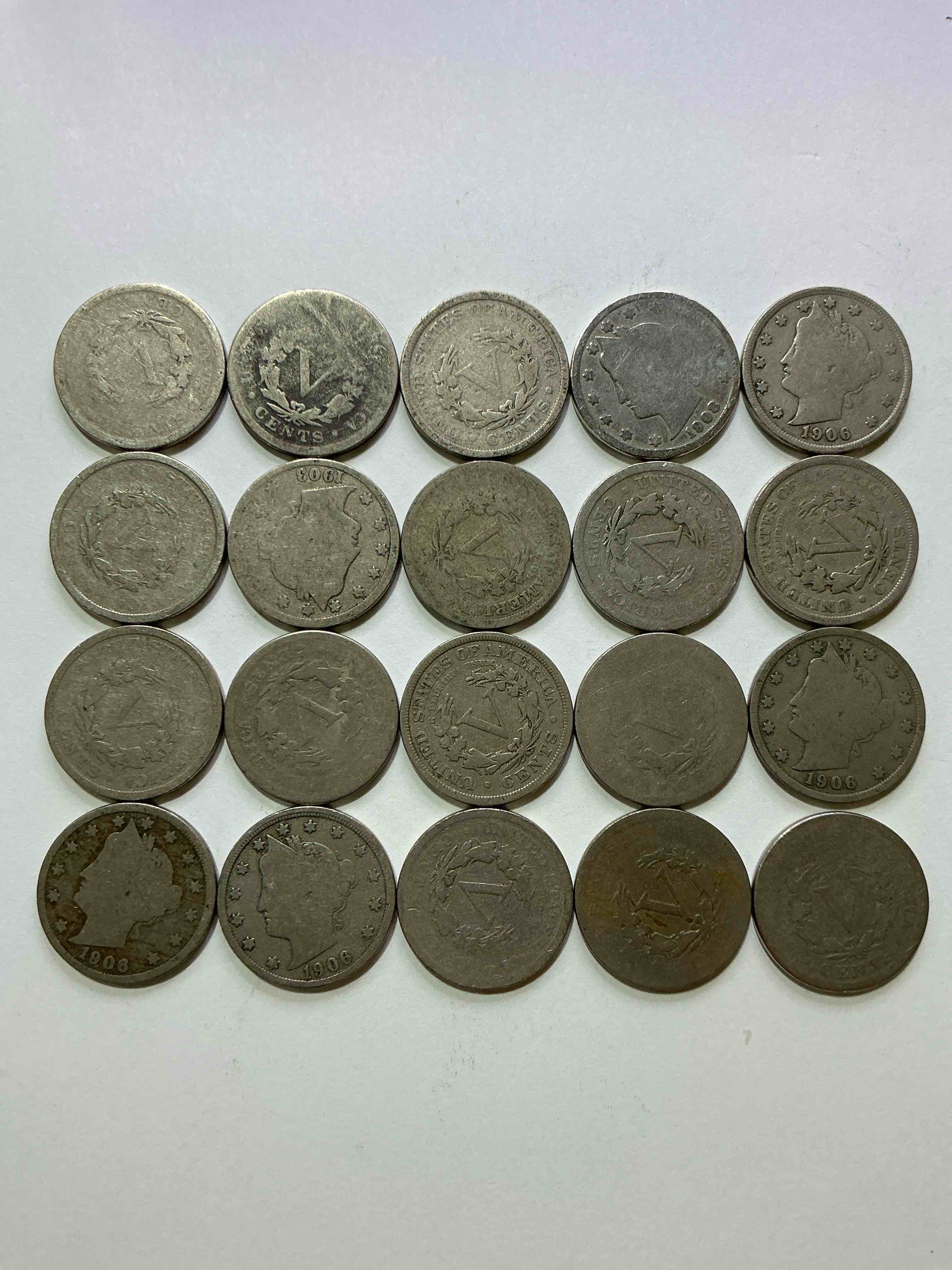 Condition photo showing Good Condition for Antique U.S. V Nickels! Think Of The History These Coins Have Seen!, Liberty Head V Nickels Were Minted Up Until 1913 & Were The Style Of Nickels Before Buffalo Nickels. Own Some Cool Pieces Of History! Rare To See These Coins With The "Date On" In Circulated Condition!