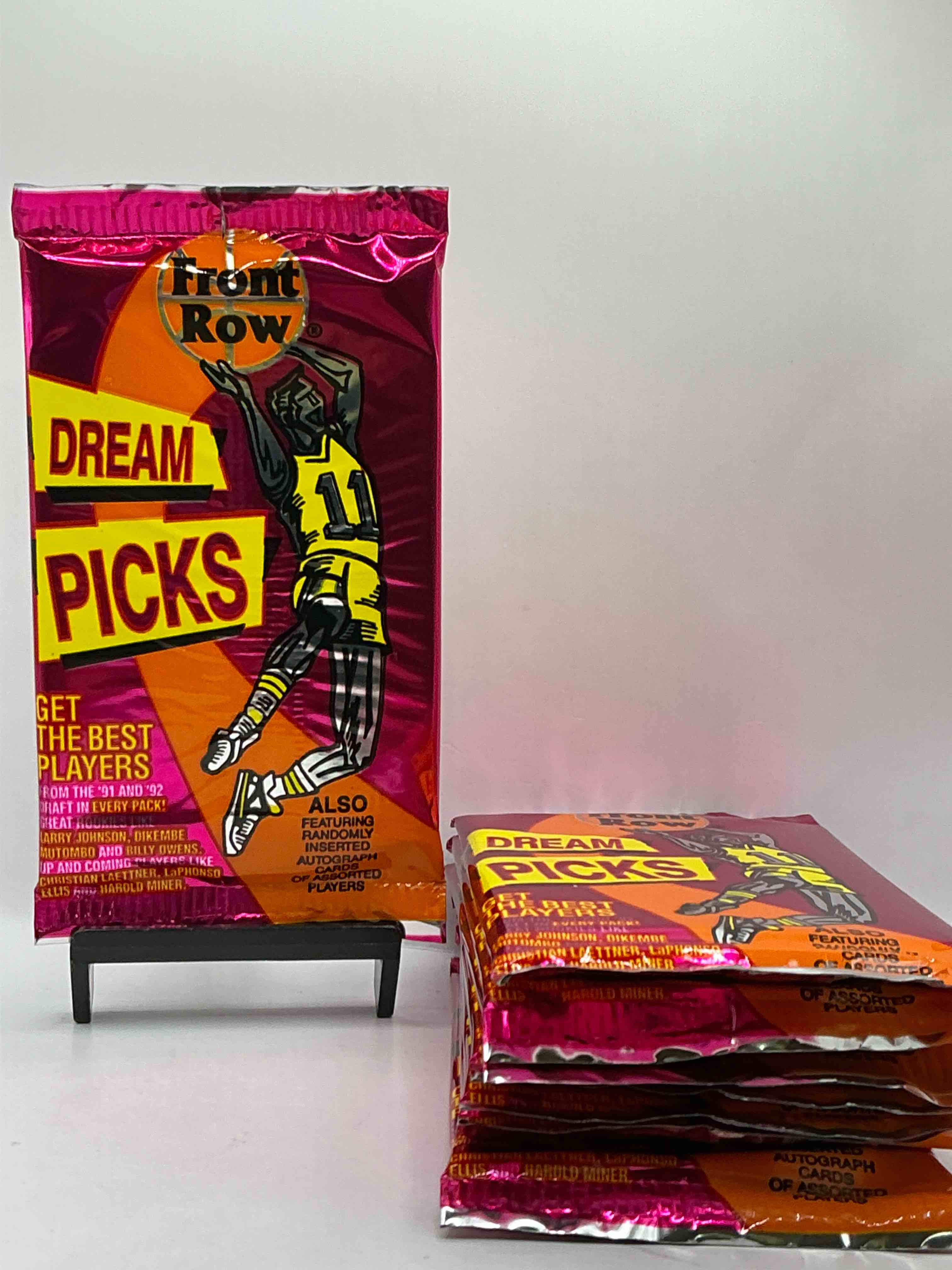 1991 Throwback Rarity! Here's Something You've Probably NEVER Seen! 1991 Front Row College Basketball / NBA Unopened Sealed Packs, Direct From Sealed Original Retail Case! Includes Randomly Inserted Rare Autograph Cards! Front Row Was The “Original" College Jersey Card Packs Back In The Day & Has Long Been Defunct. These Cards Are Becoming Serious Collector Items Due To Their Scarcity. These Things Are Serious Rare! Own Some Great Sports Card History & Something You'll Rarely See Again!