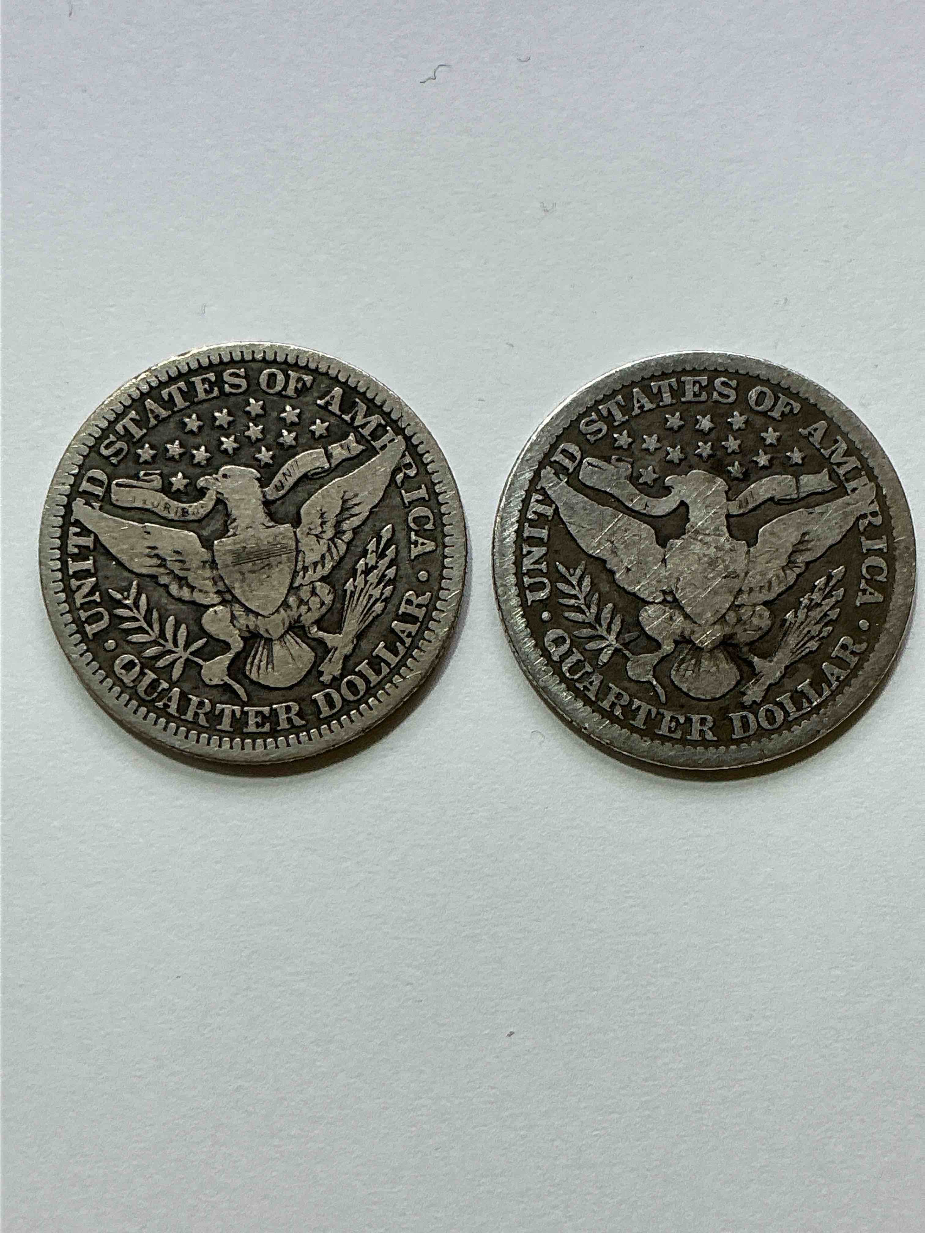 Condition photo showing Good Condition for World War I Era American Silver! Barber Quarters From The World War I Era! These Quarters Are 90% Fine US Silver & Super Rare, Even More Rare With WWI Era Dates! Beautiful & Circulated! Perfect Addition To Any Collection! 