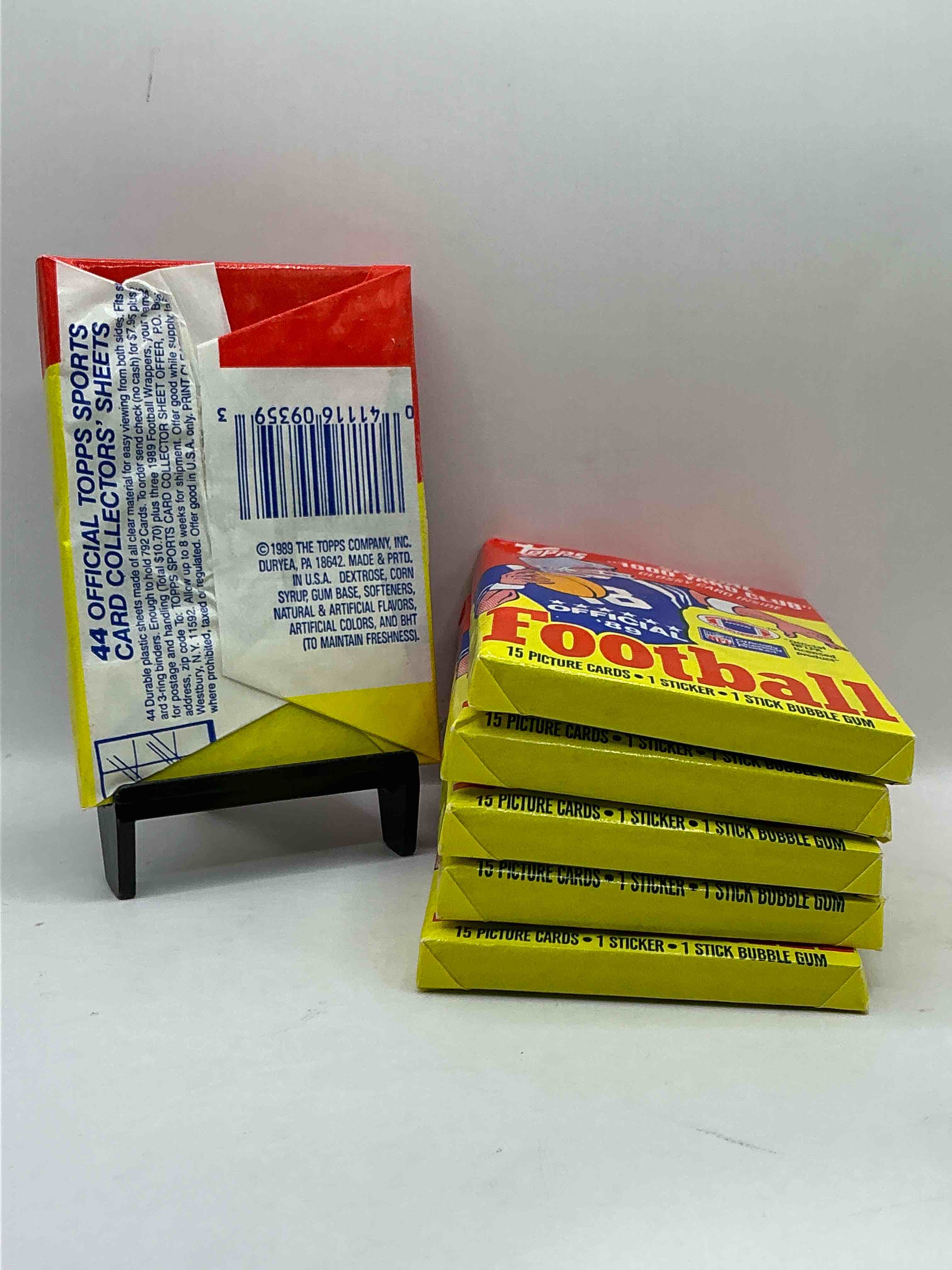 Condition photo showing New/Like New for 1989 Topps Football Unopened Sports Card Wax Packs! Straight From Original Box!Search For Deion Sanders Rookie Cards! Along With Valuable Jerry Rice, Bo Jackson & Other 80's Stars!