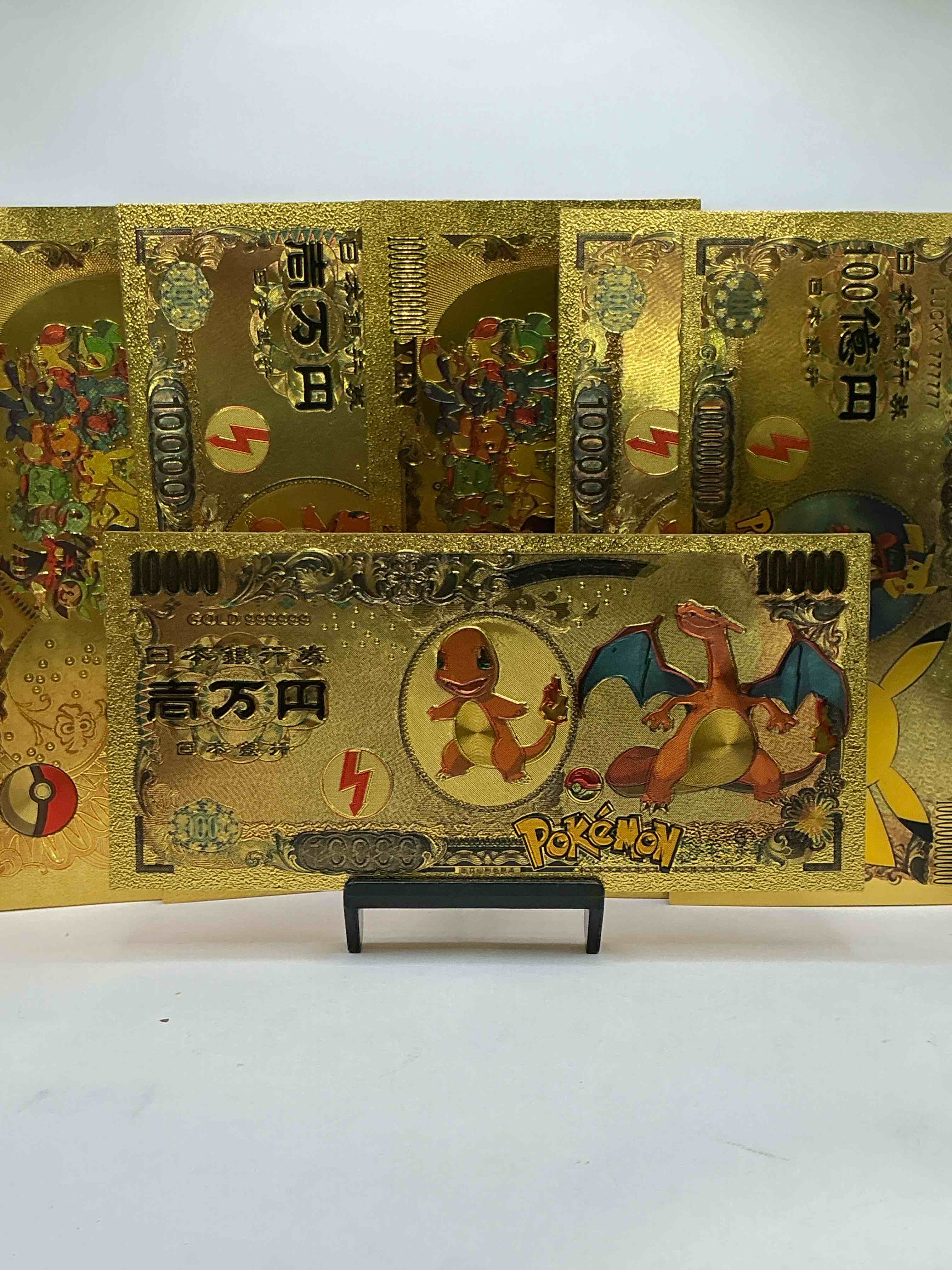 Pokémon Novelty Gold In Color Dollars! Ultra Cool Novelty 10,000 Pokémon Bill With Characters & Cool Designs! Rare & Hard To Get! 
