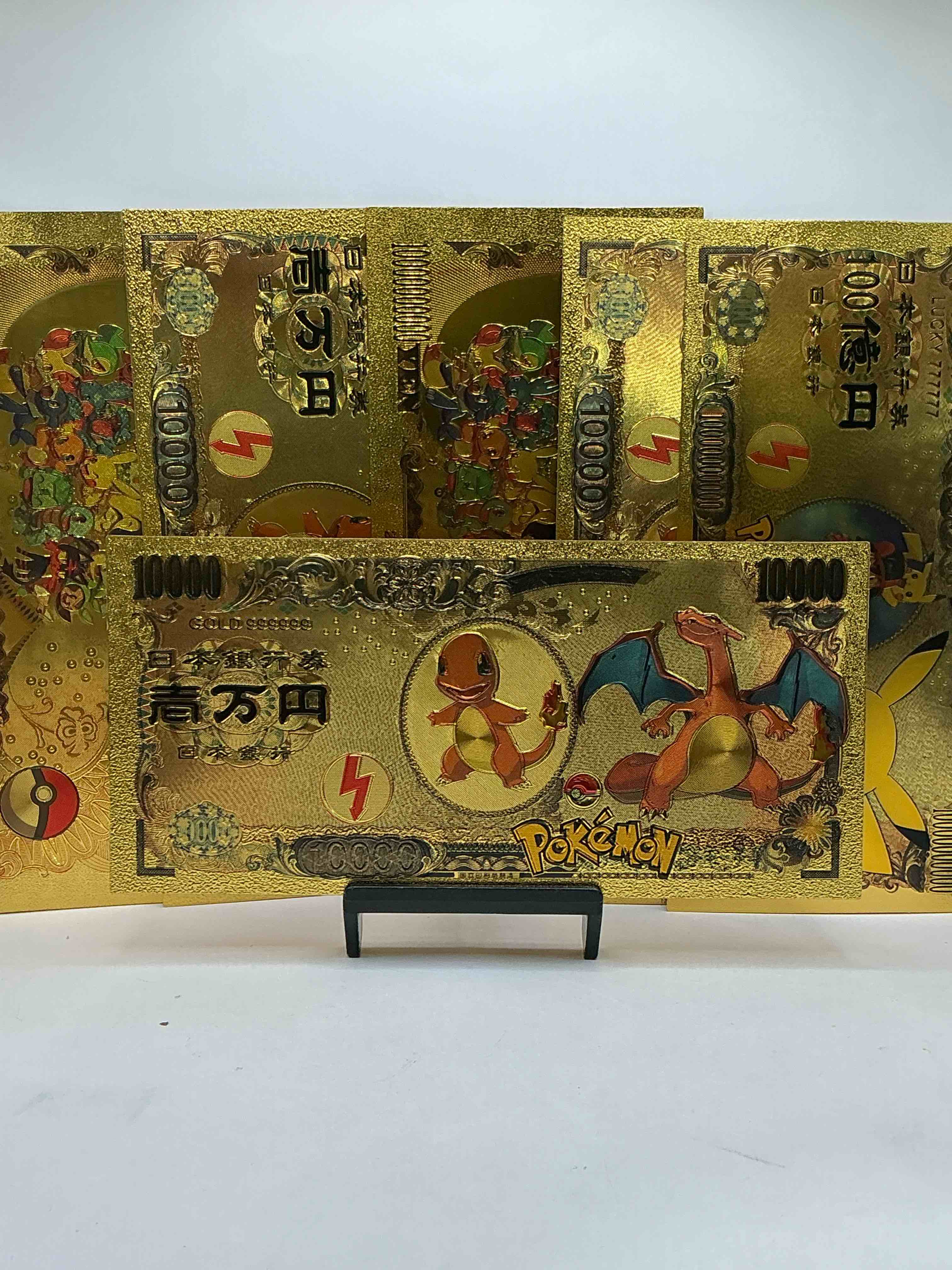Condition photo showing Good Condition for Pokémon Novelty Gold In Color Dollars! Ultra Cool Novelty 10,000 Pokémon Bill With Characters & Cool Designs! Rare & Hard To Get! 