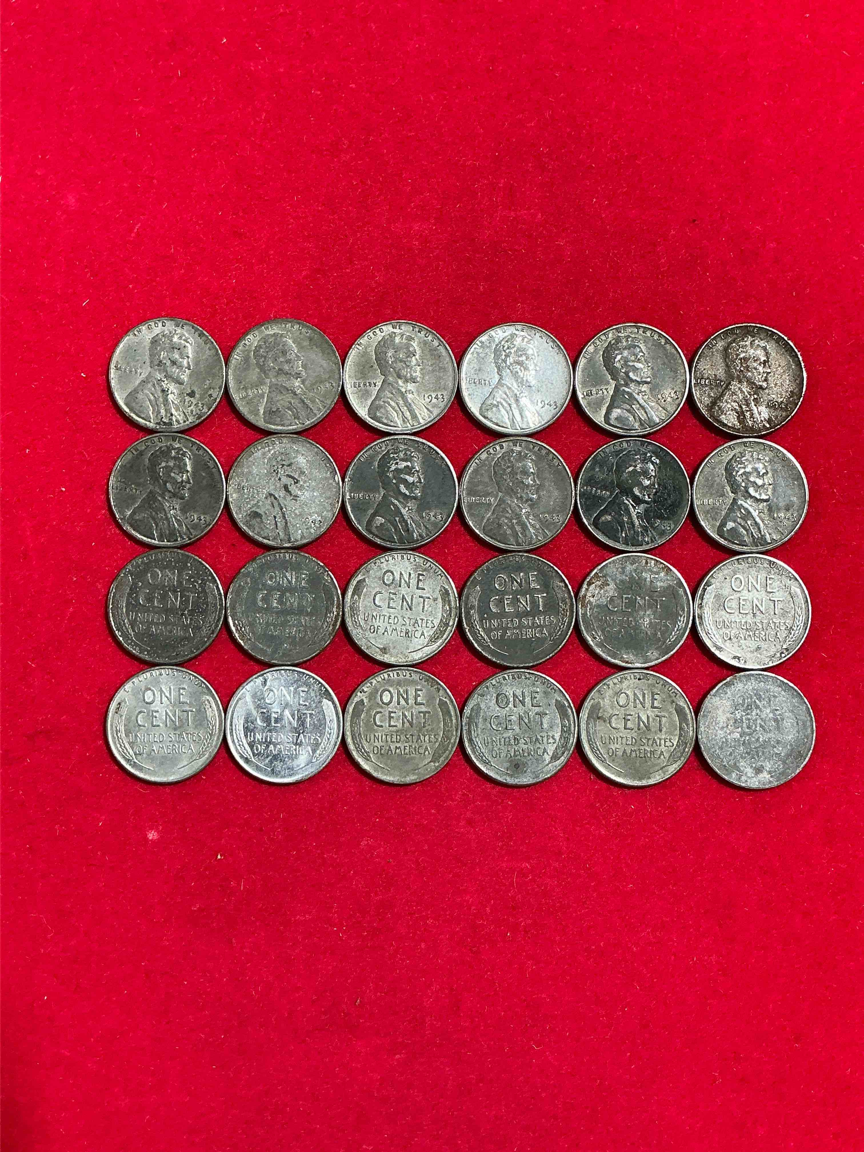 Condition photo showing Good Condition for 1943 World War Il History! Did You Know That In 1943 Copper Was So Valuable For Making Ammunition That The U.S. Treasury Made Pennies Out Of Steel?! 1943 STEEL Pennies Have Become Valuable, Rare Collector Items! Up For Auction Are Rare WWII Steel Pennies Appearing Circulated. Own Pieces Of World War II History That Are An Awesome Investment!