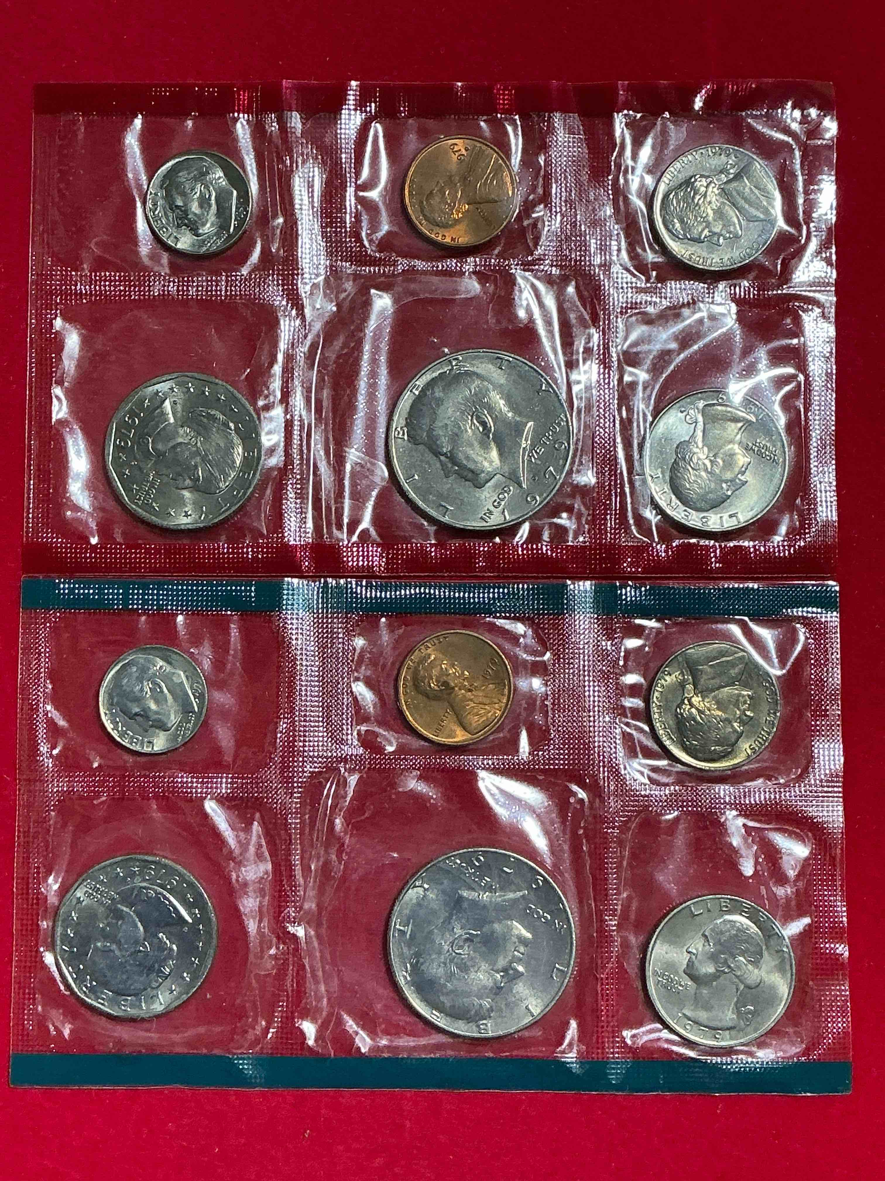 1979 Uncirculated U.S. Mint Set Coins! These Gorgeous Coins From The Mint Set Features Each U.S. Coins Minted in 1979 In Uncirculated Condition, From Each Mint Mark, Philly & Denver! Own An Awesome Investment & Incredible Piece Of U.S. History!