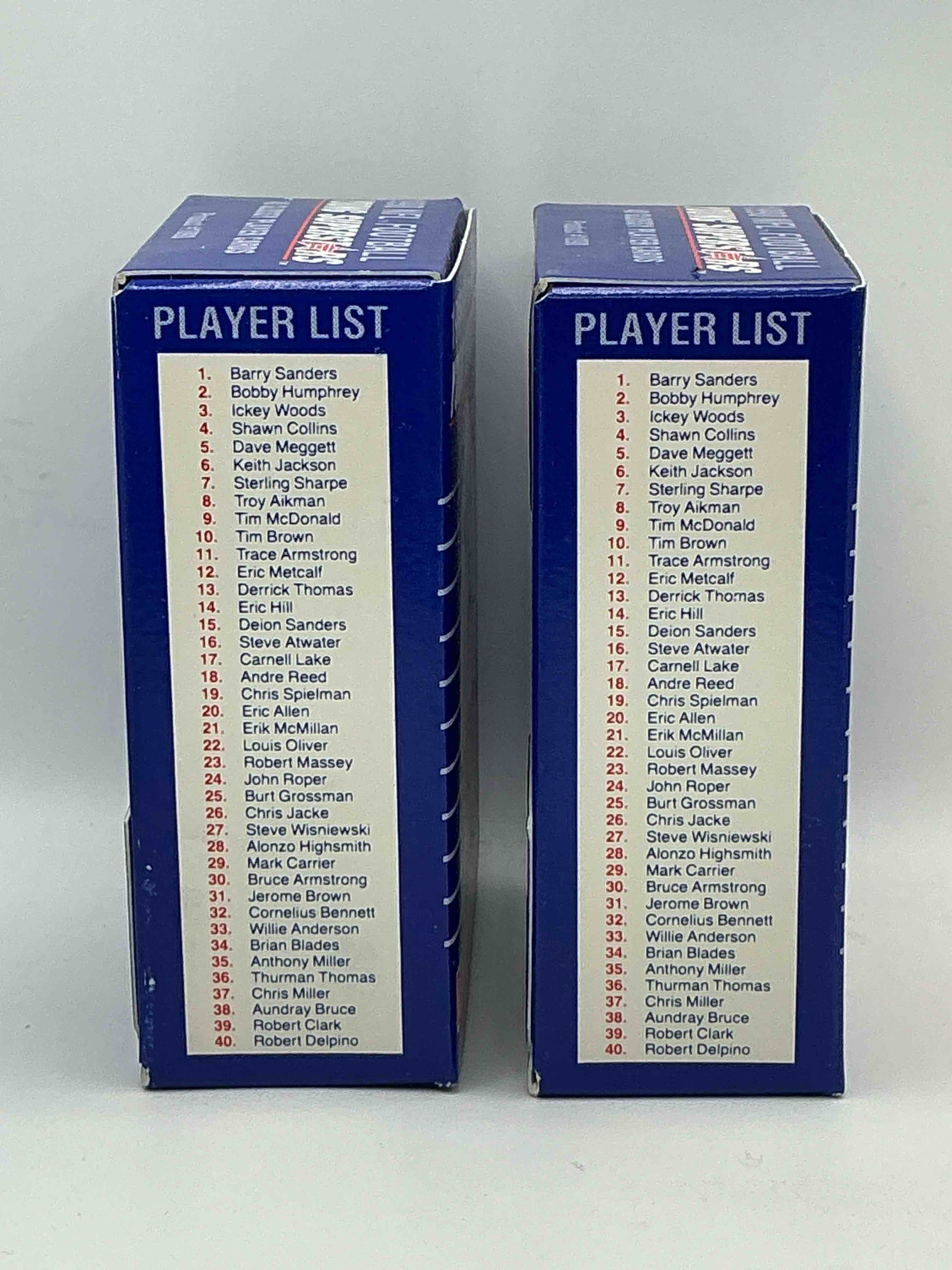 Condition photo showing New/Like New for 1990 Score NFL Football Young Superstars! Barry Sanders, Troy Aikman, Derrick Thomas, Sterling Sharpe, Ickey Woods, Andre Reed & More! Awesome Score Boxes!