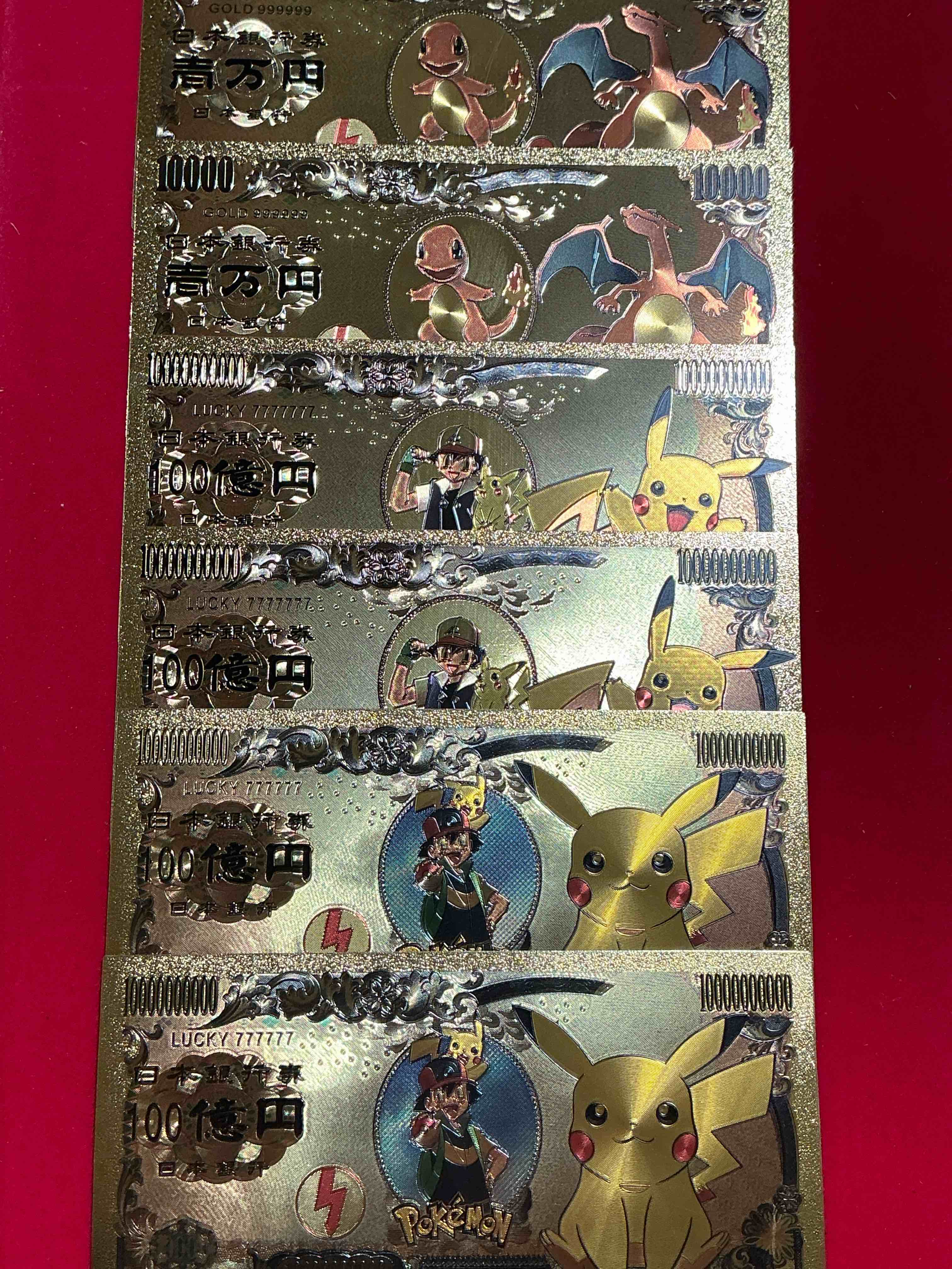 Condition photo showing New/Like New for Pokémon Novelty Gold In Color Dollars! Ultra Cool Novelty 10,000 Pokémon Bill With Characters & Cool Designs! Rare & Hard To Get! 