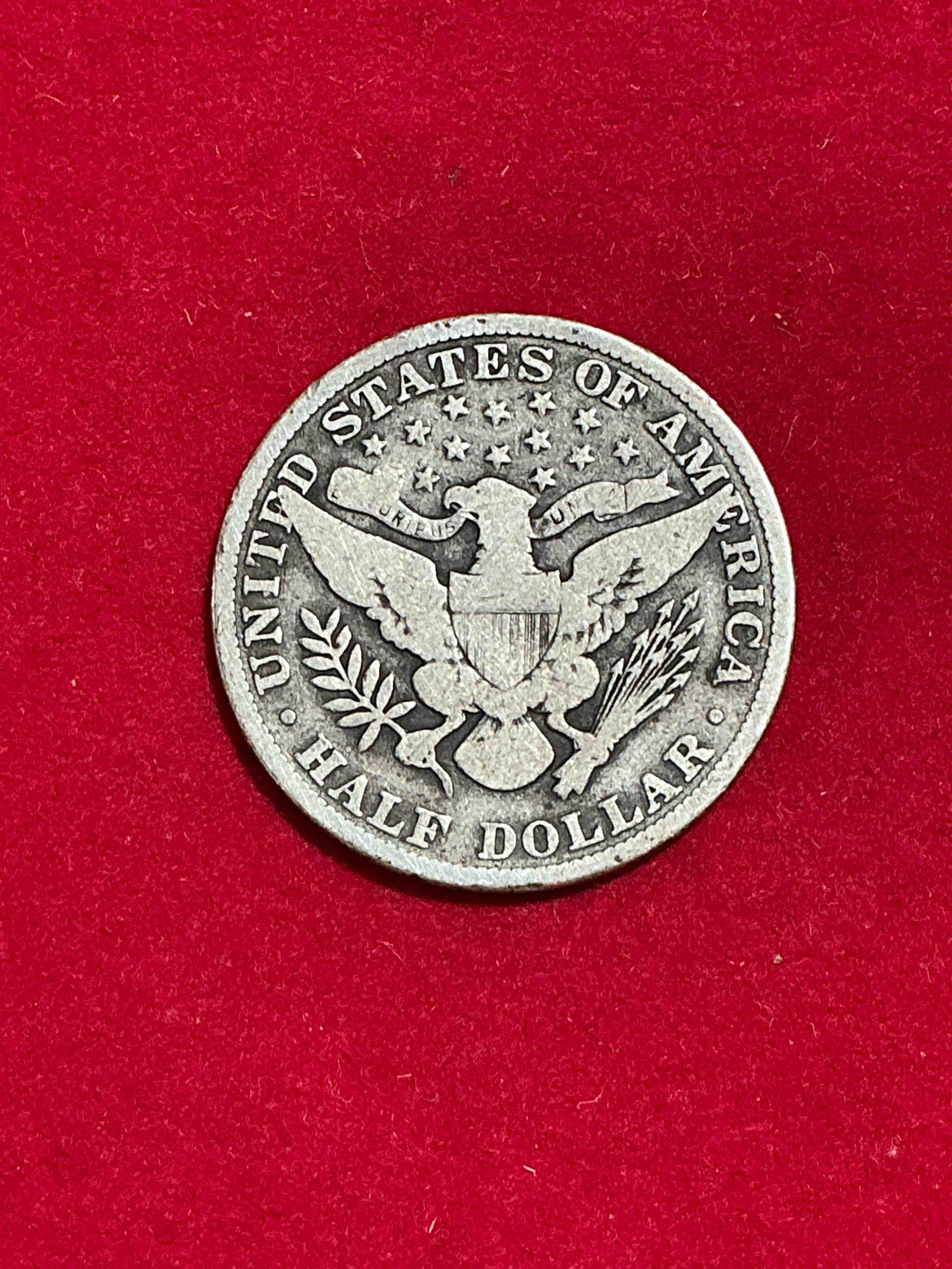 Condition photo showing Good Condition for Rare 1909 Fine Silver! Barber Half Dollar, 90% Silver! 1912 Year Of The Titanic! Nearly Impossible To Collect! The Year Of The Sinking Of The Titanic! Own A Piece Of History Great For Coin Collectors, Think Of The History These Coins Have Seen! Rare 90% Silver Barber Half Dollar!