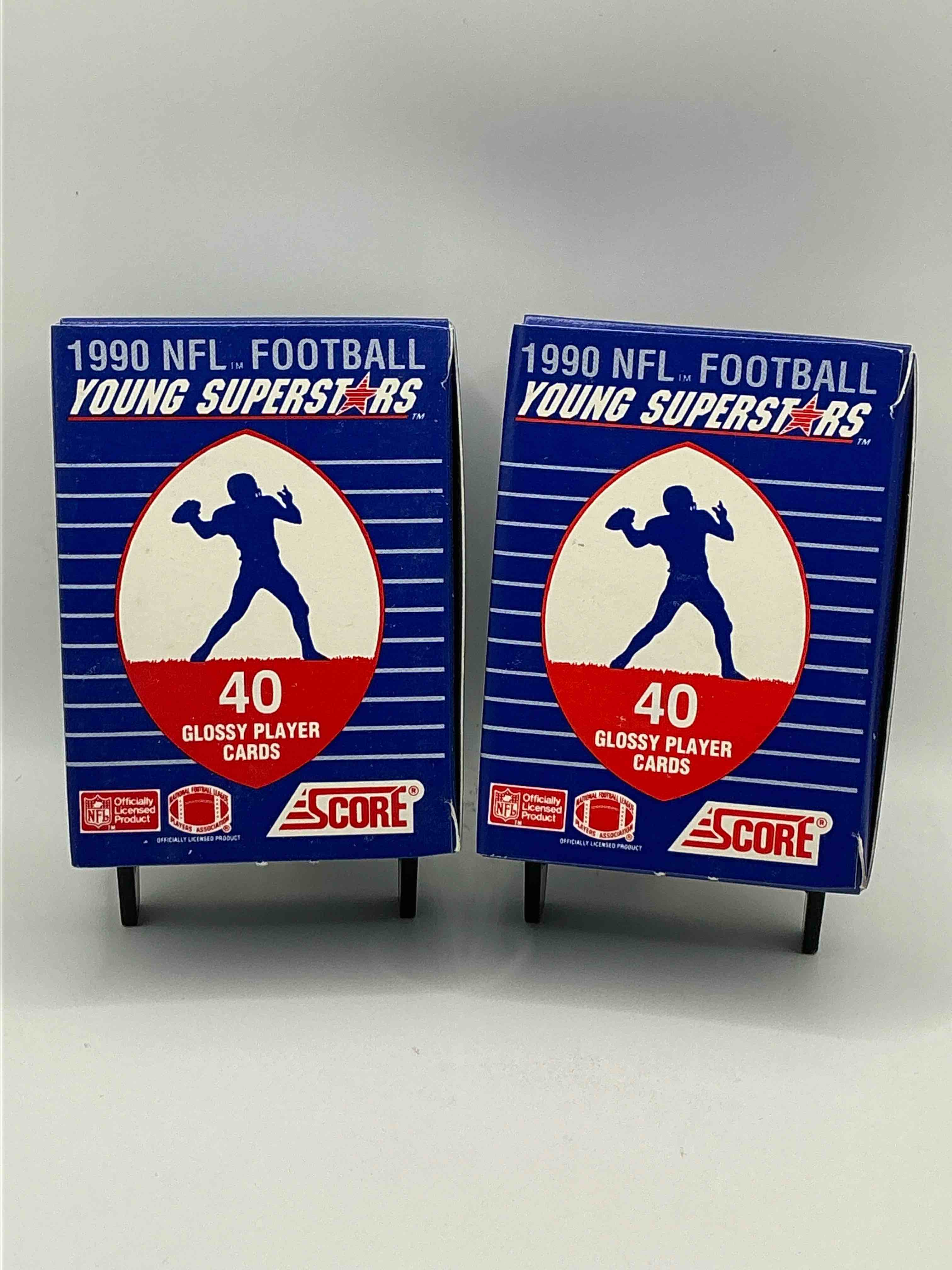 1990 score nfl football young superstars! barry sanders, troy aikman, derrick thomas, sterling sharpe, ickey woods, andre reed & more! awesome score boxes!