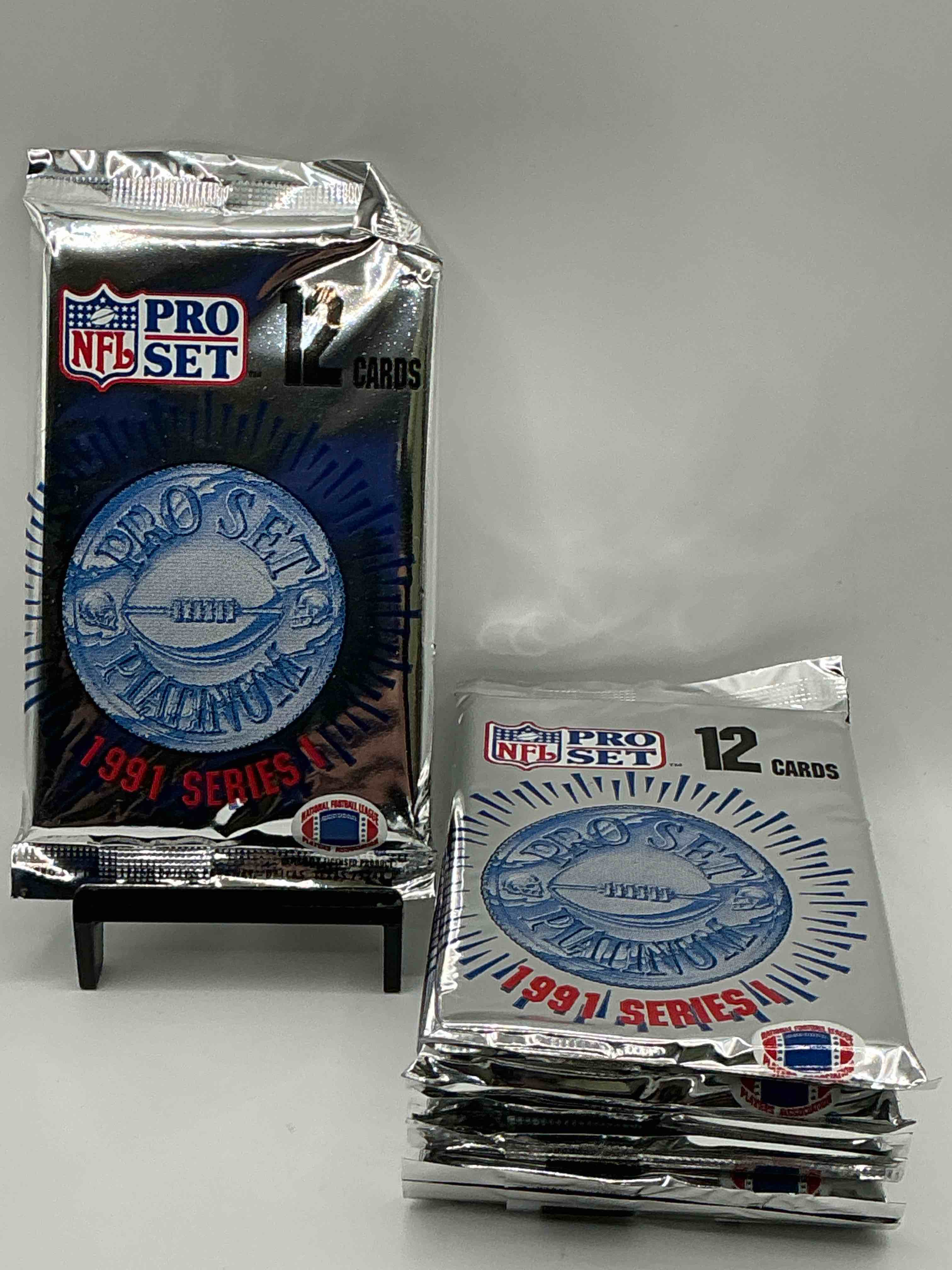 1991 pro set platinum edition series i unopened packs! search for brett favre rookie & bill belichick coach rookie card as well as santa claus card!