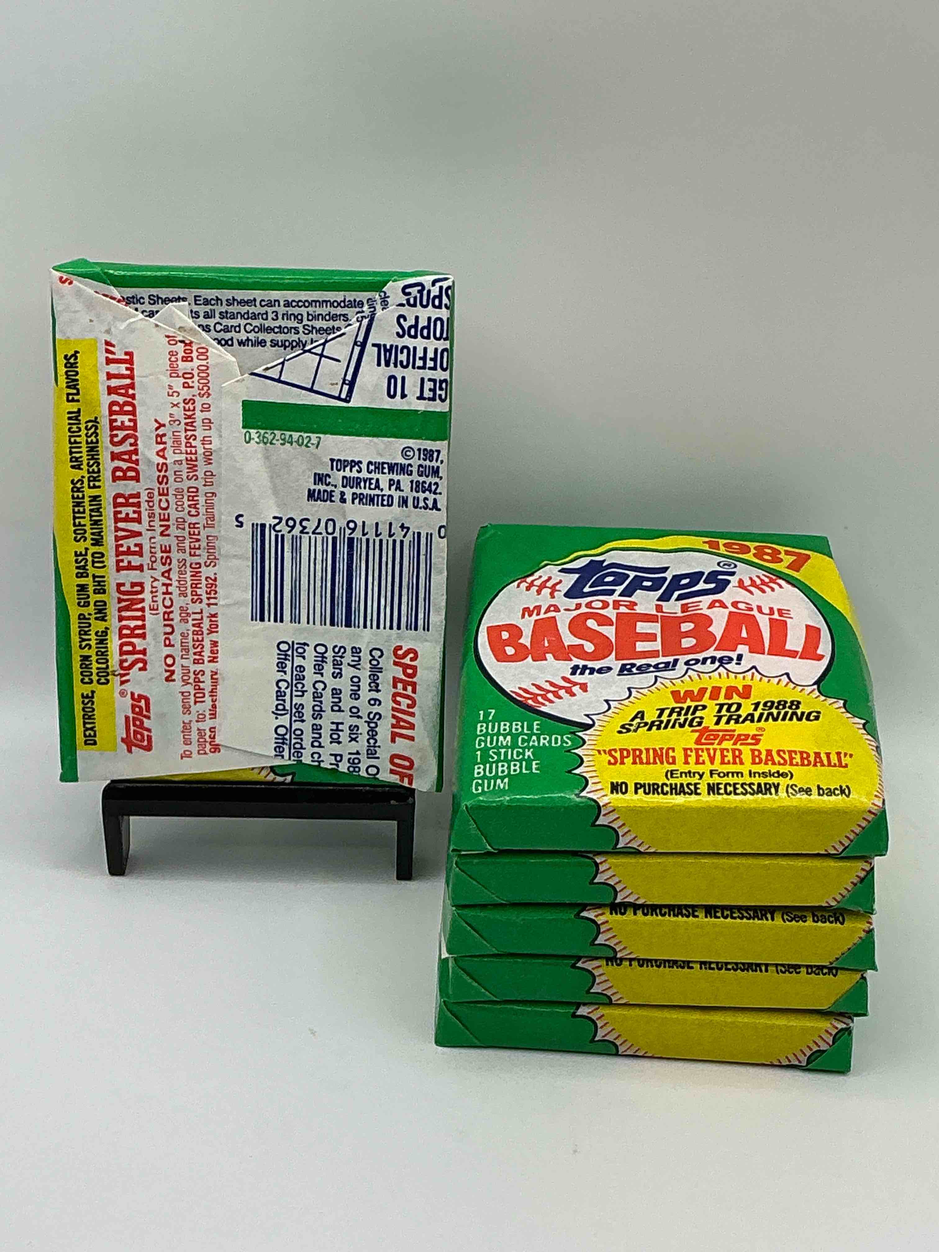 Condition photo showing item condition for Loaded! 1987 Topps Baseball Unopened Sports Card Collectible Wax Pack, Direct From Original Retail Case! 1987 Topps Baseball Is A Loaded Year With Rookie Cards From Barry Bonds (PSA 10 $300+), Bo Jackson, Jose Canseco & More! Excellent Condition!