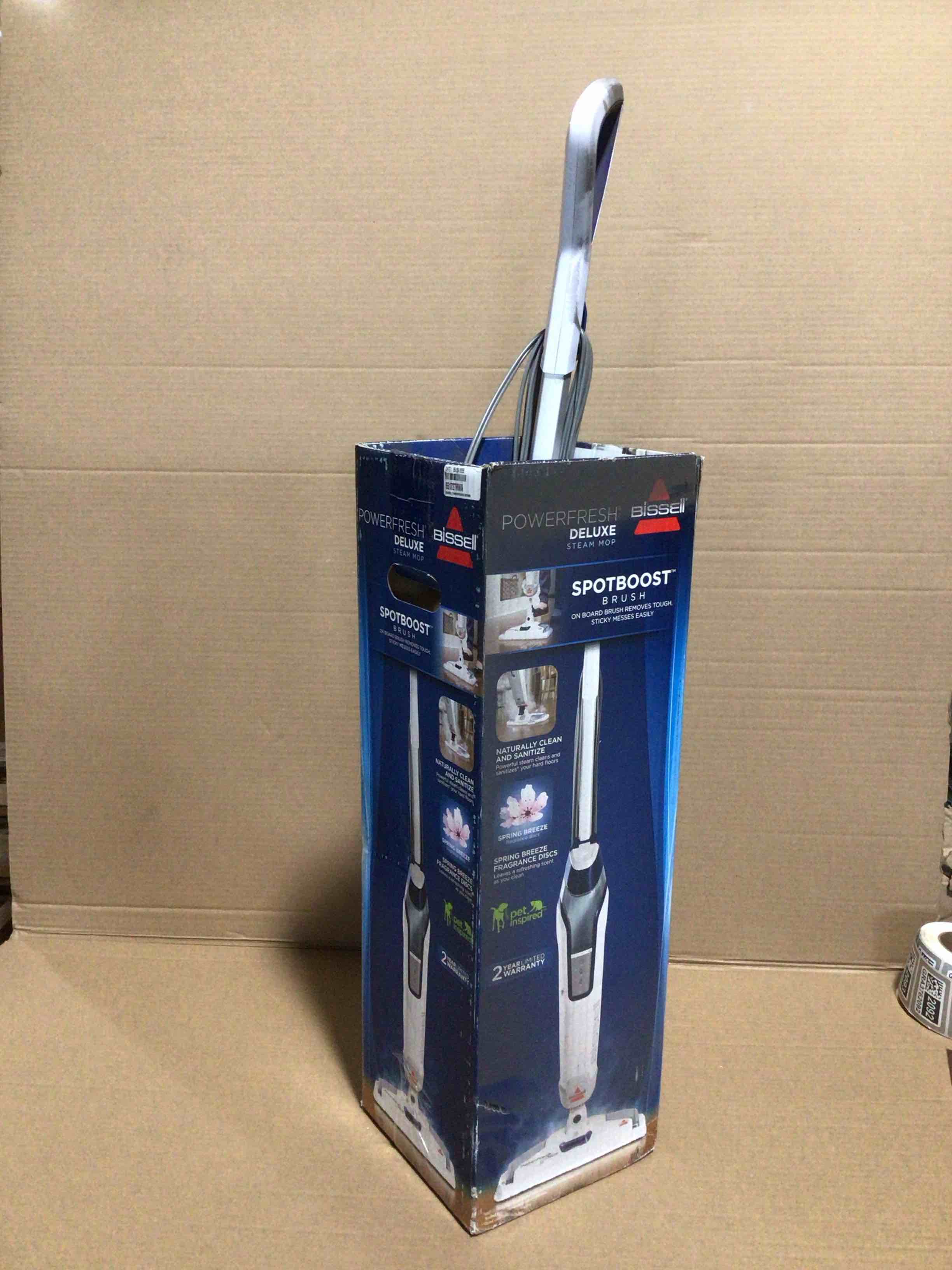 Condition photo showing New/Like New for bissell - powerfresh deluxe corded steam mop - brite white/saphire waltz