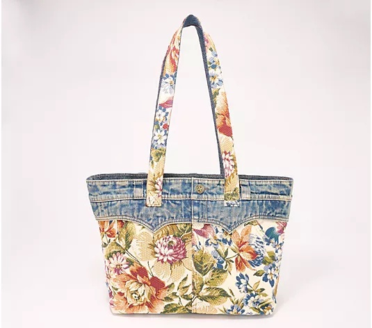 patricia nash denim & floral tapestry ambrose tote