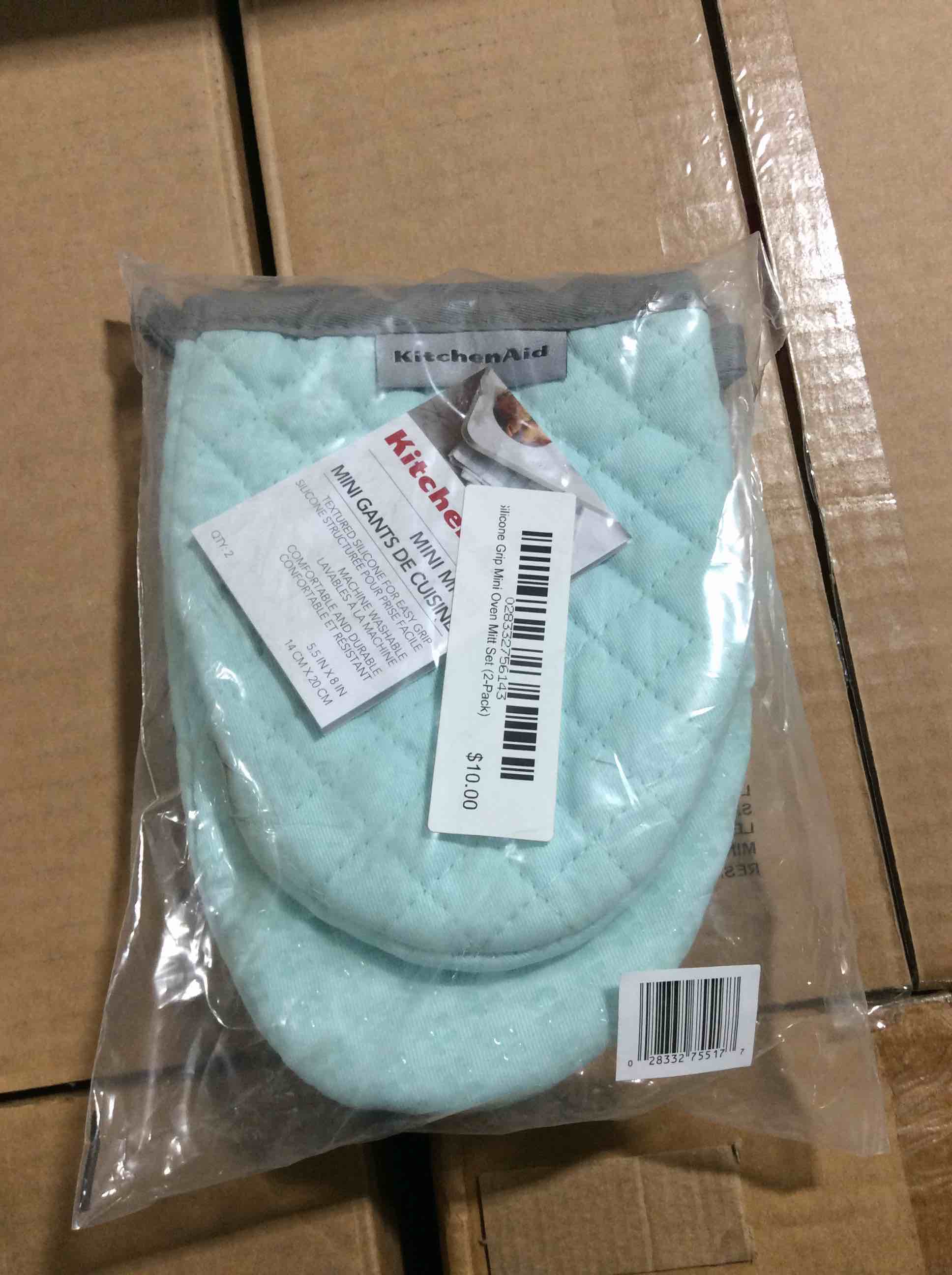 KitchenAid Asteroid Mini Oven Mitt Set  Mineral Water Aqua  5.5 x8   Set of 2  Available in Multiple Colors
