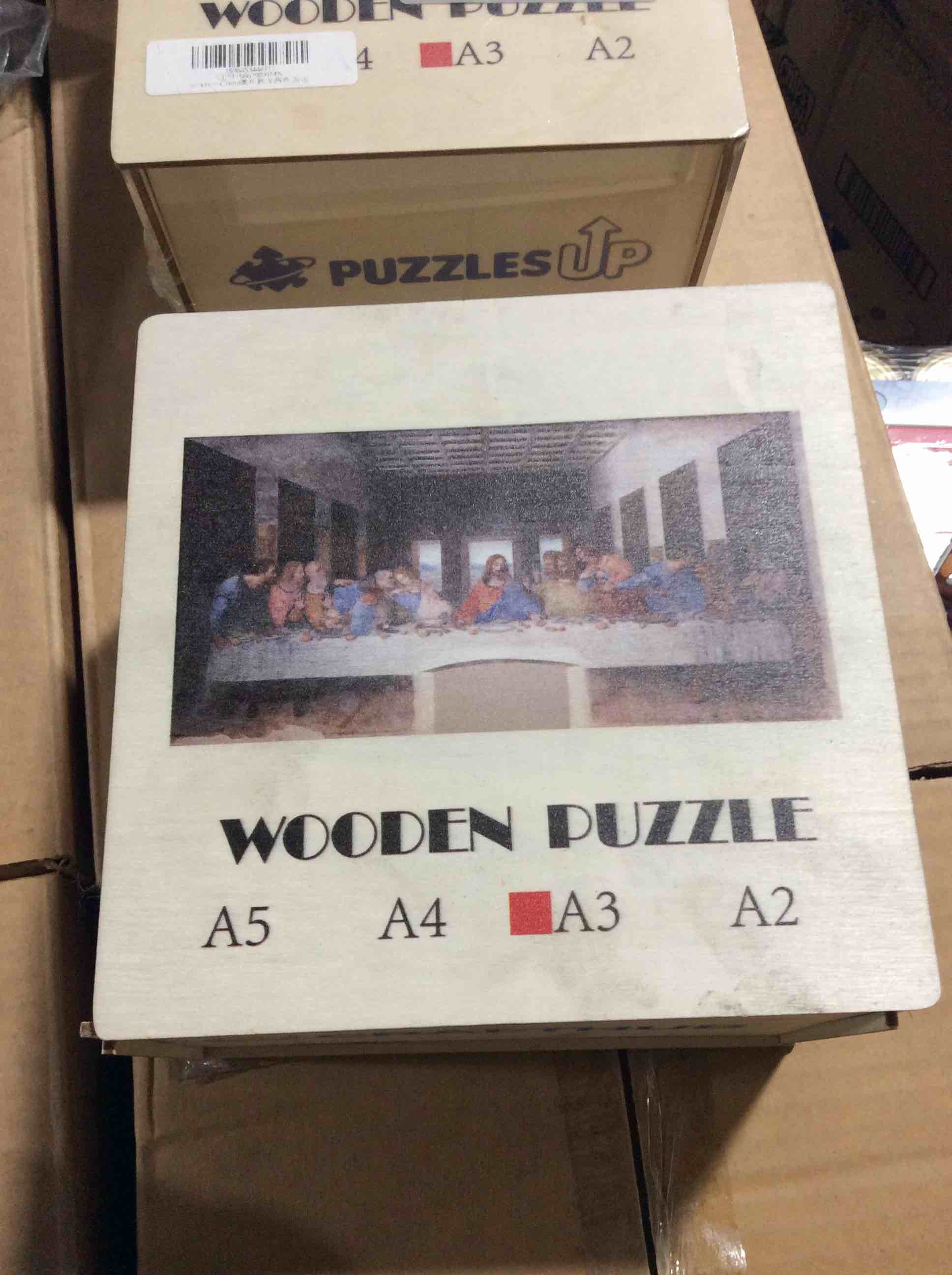 Condition photo showing Good Condition for wooden puzzle the last supper