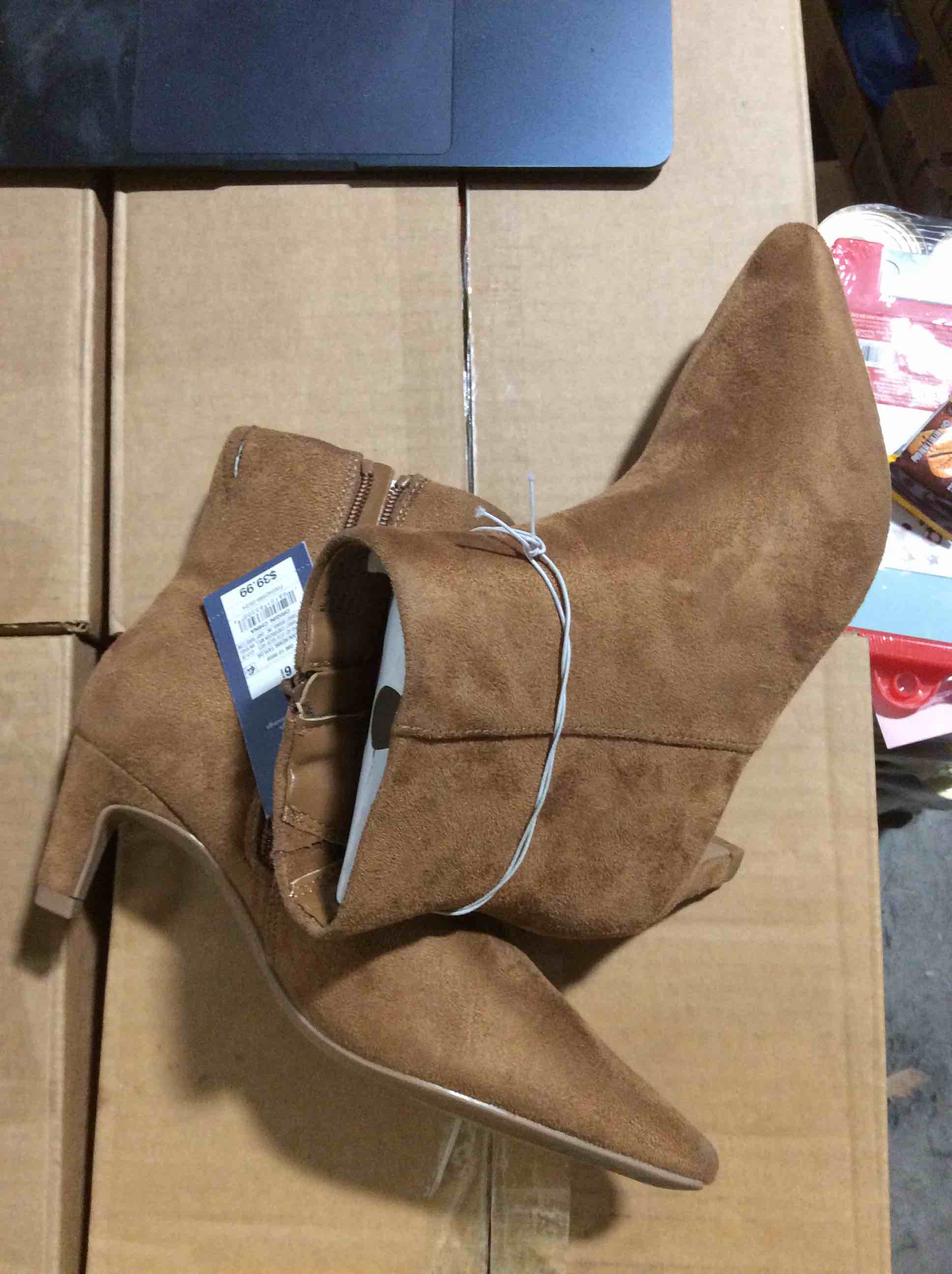Women's Taylor Kitten Heel Ankle Boots with Memory Foam Insole - Universal Thread™ Tan 6.5