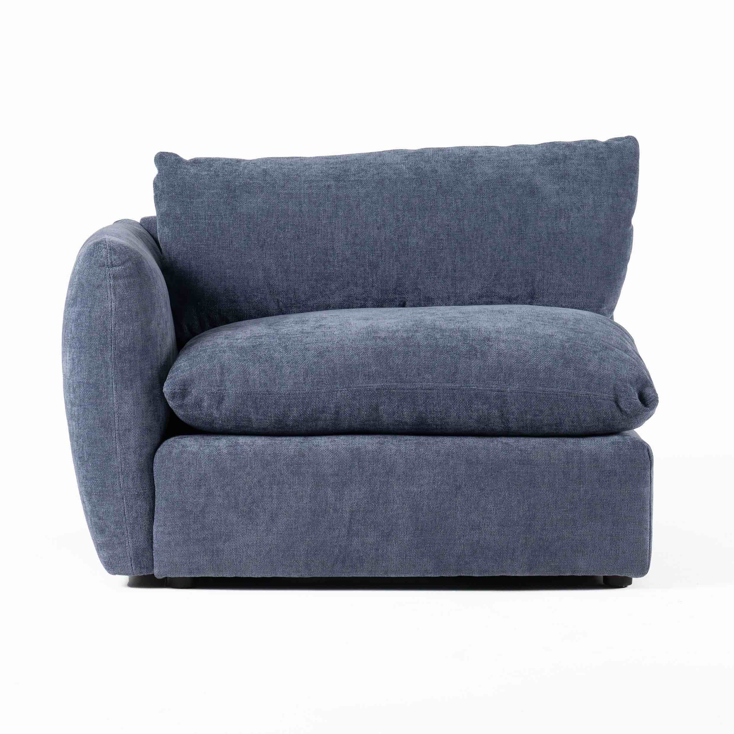 KINSEY - MODERN BLUE FABRIC MODULAR LEFT FACING SEAT
