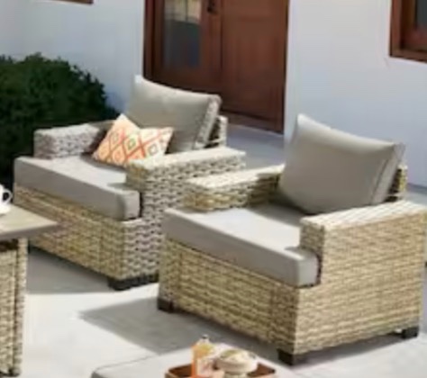 Similar Set of 2 Outdoor rattan Sofa 