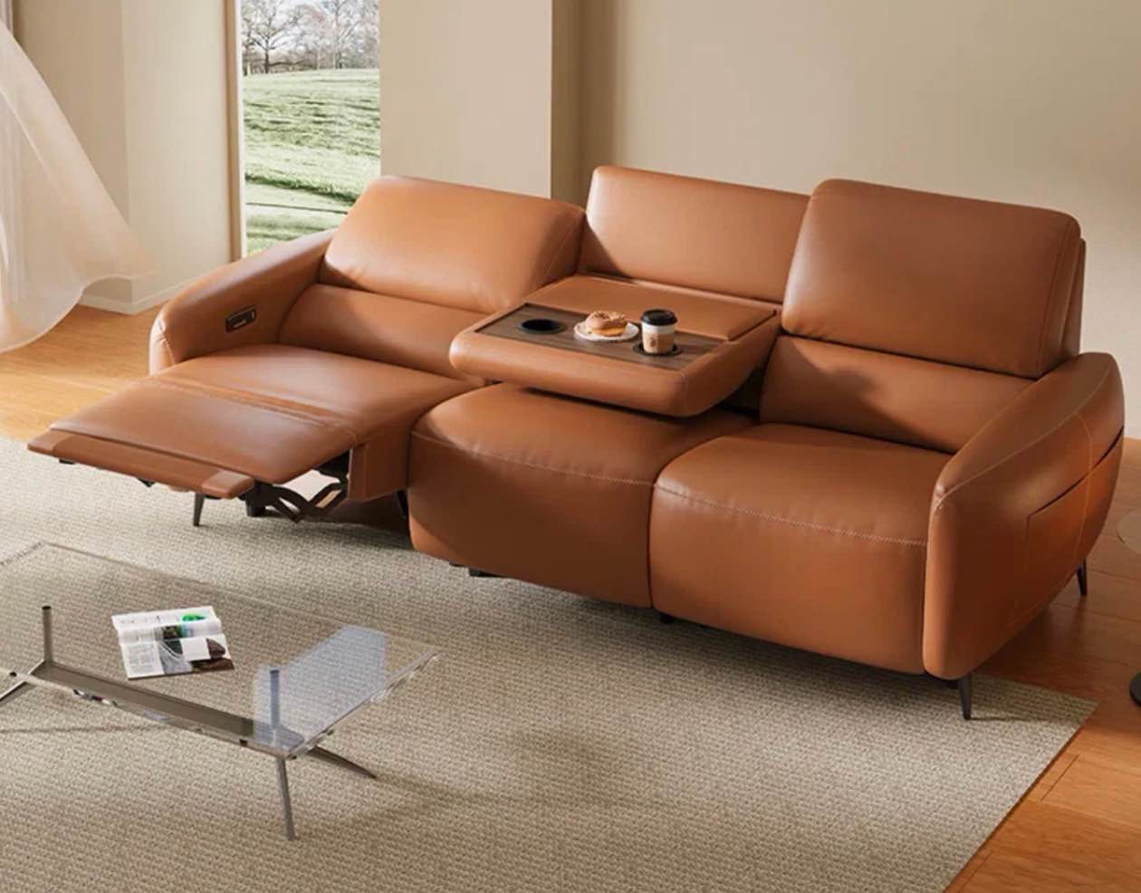 RR Three-Seater Power Zero Wall Recliner Sofa