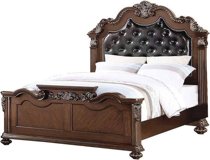 Queen Padded Headboard in Dark Cherry Finish