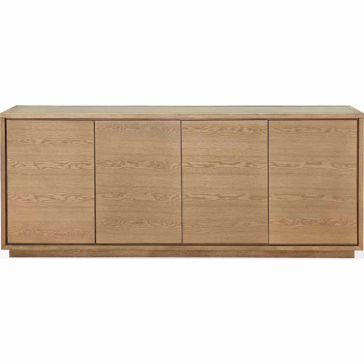 One Modern Coastal Four Door Sideboard in White Oak