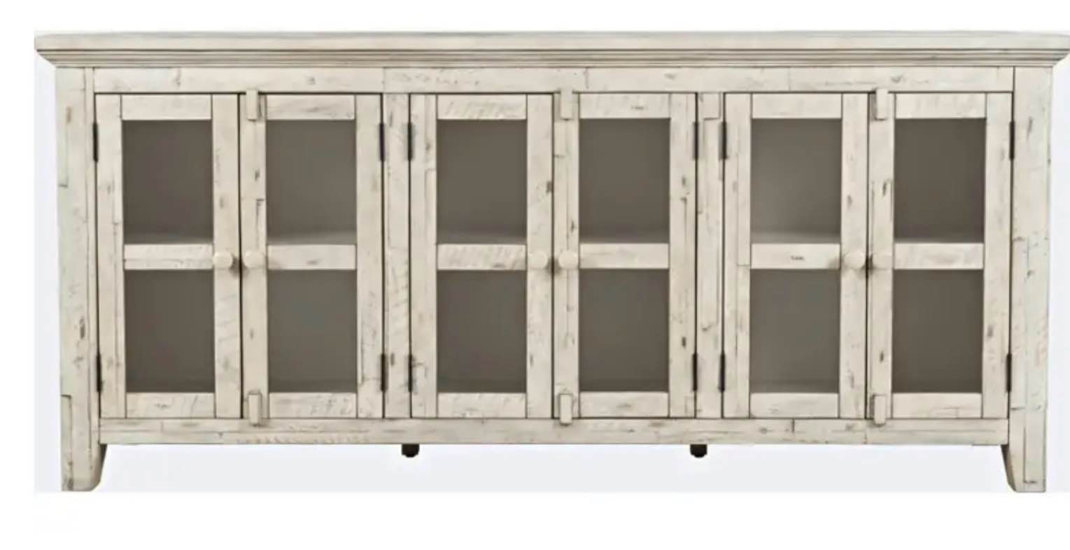 Jofran Furniture Rustic Shores - Scrimshaw Six Door Low Cabinet 