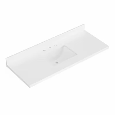 ARIEL 54-in x 22-in Pure White Quartz Quartz Undermount Single Sink 