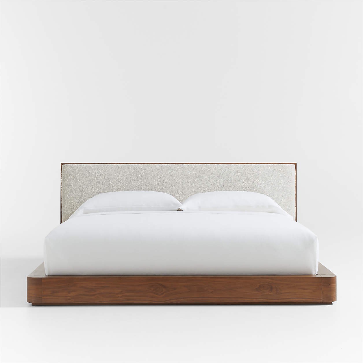 Milano Walnut Wood Upholstered King Headboard 