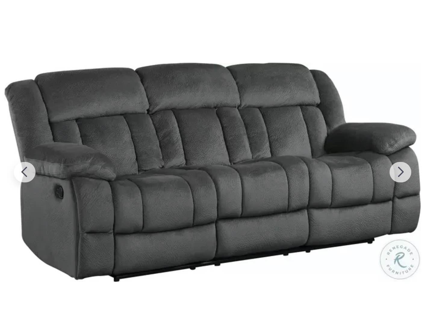 Laurelton Charcoal Double Reclining Sofa