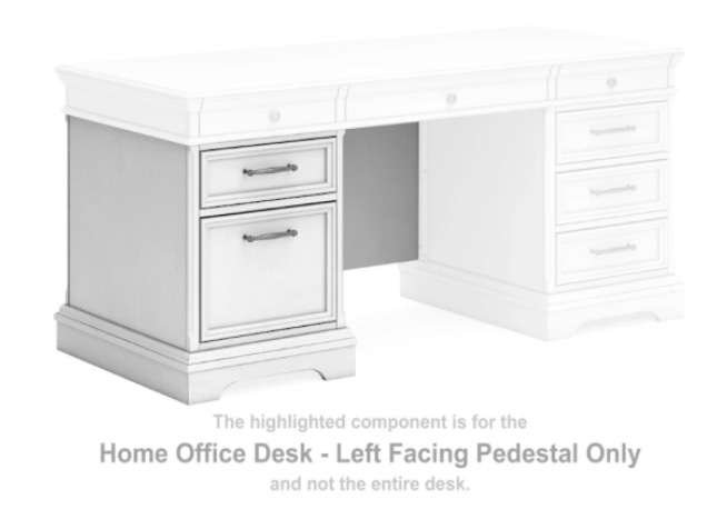 Home Office Kanwyn Home Office Desk - Left Facing Pedestal