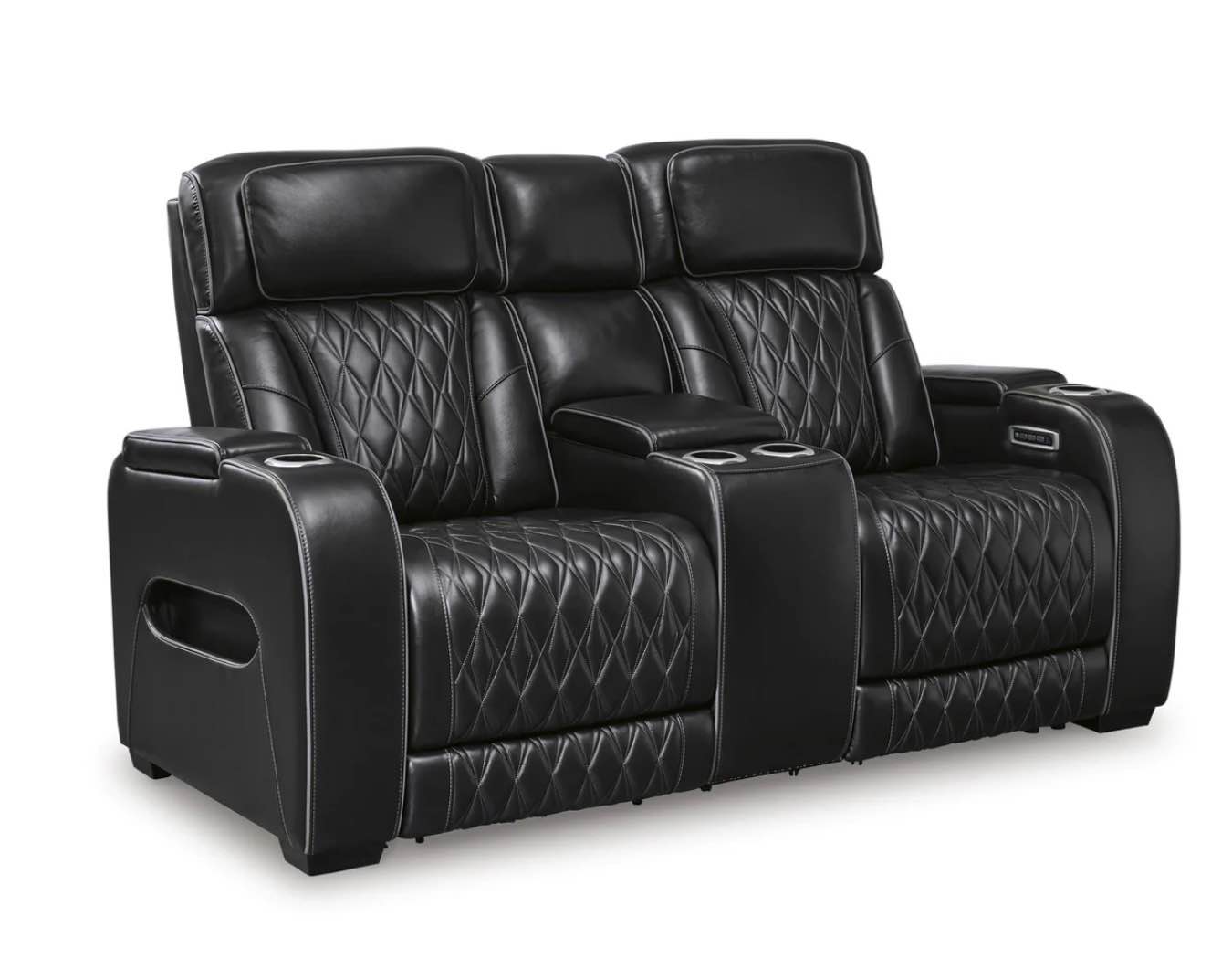 Power Reclining Loveseat with Console and Adjustable Headrest