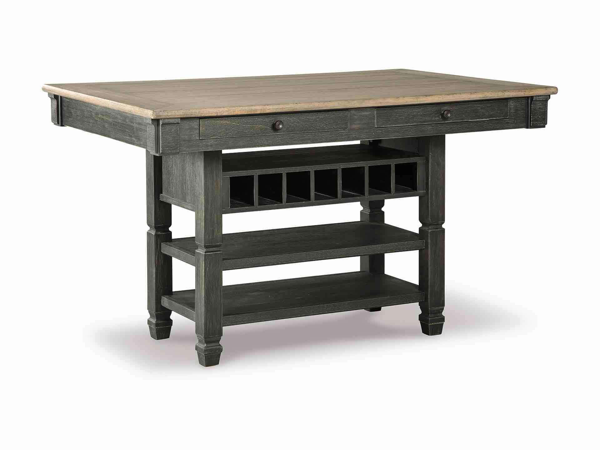 Tyler Creek Counter Height Dining Table with Wine Storage Rack