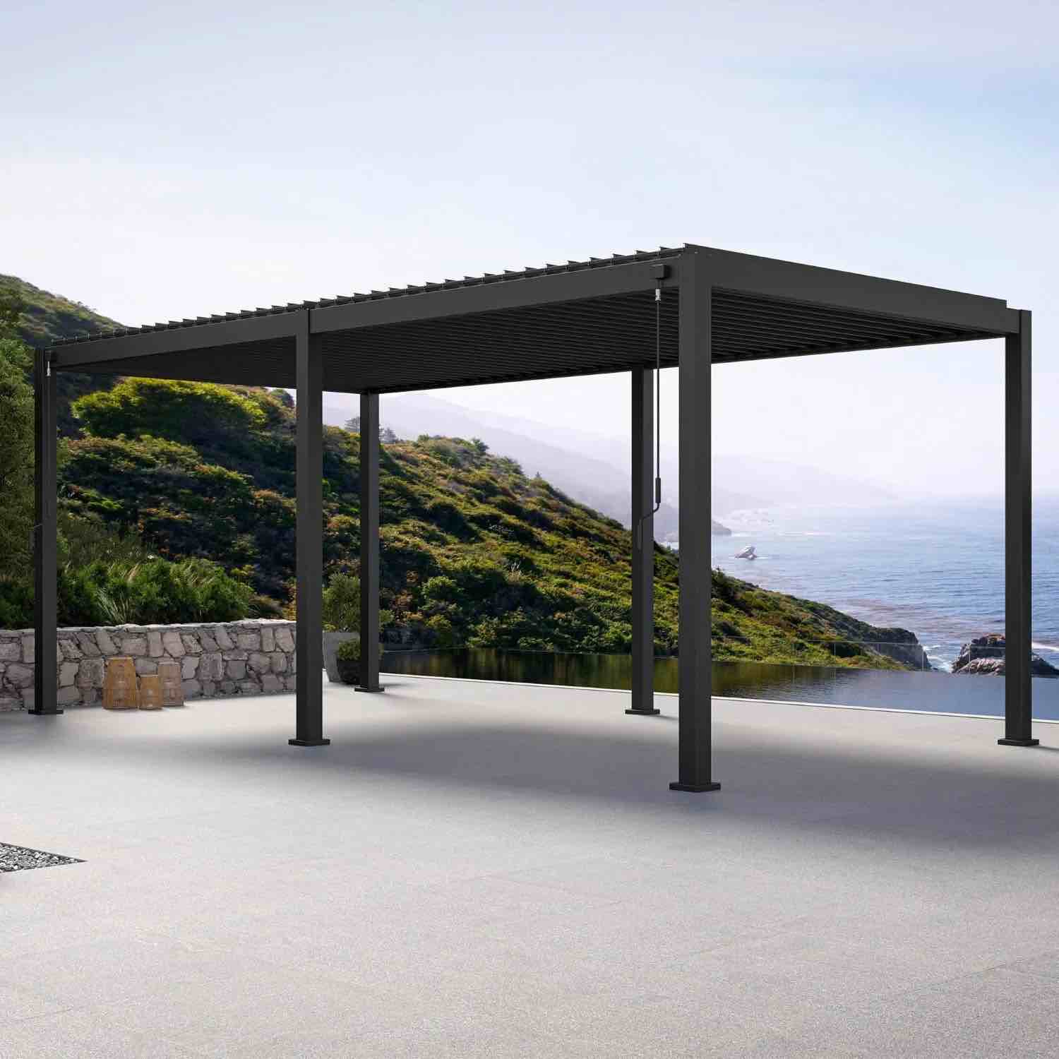 (( 5 boxes)) MIRADOR 111DA 10'x20' CHARCOAL PERGOLA