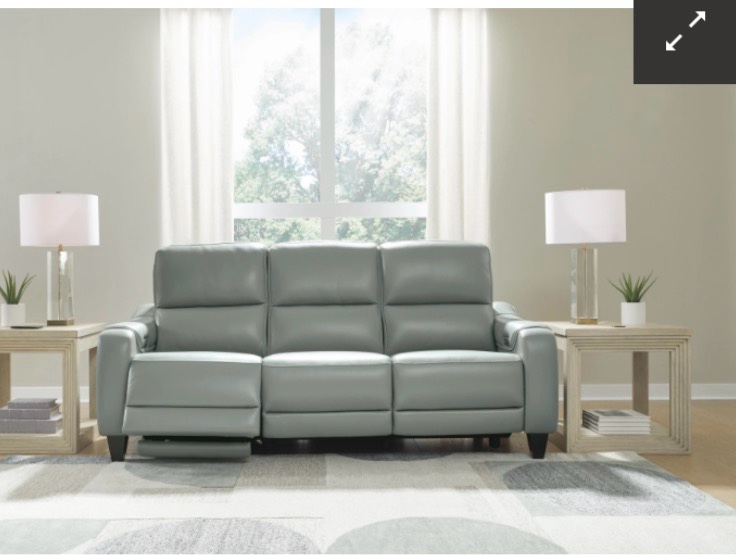 Mosswell Dual Power Leather Reclining Sofa