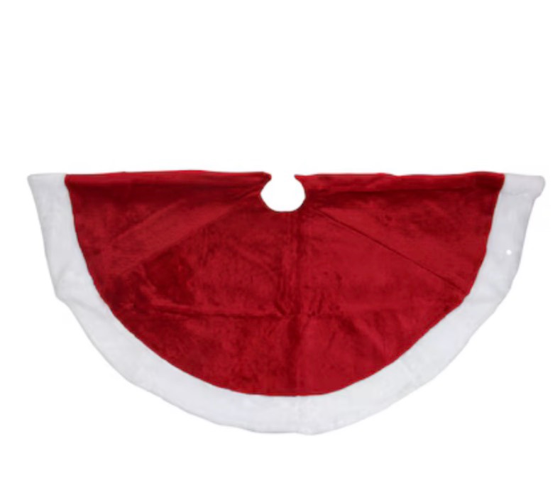 Clover VELV Tree Skirt Red 48” RD